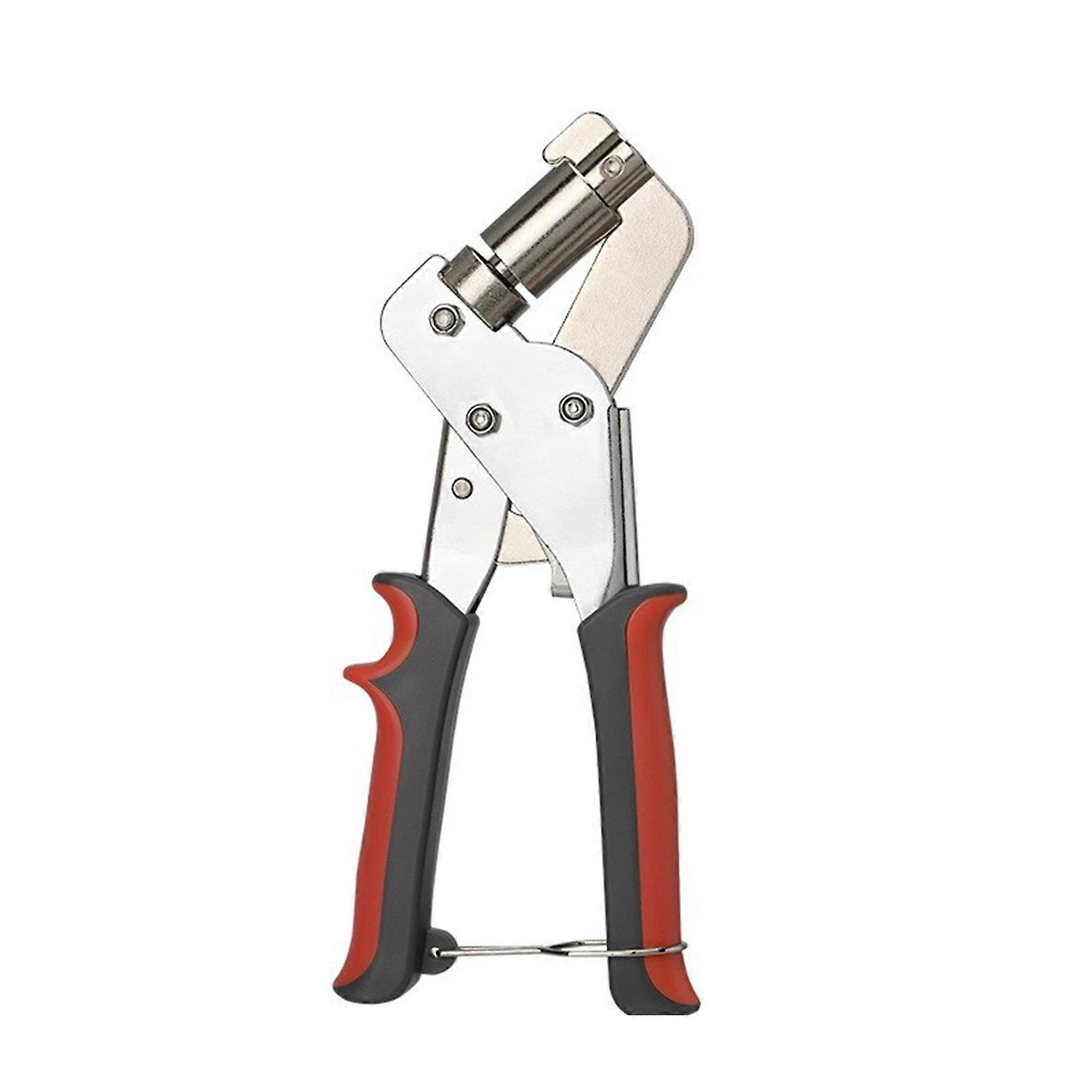 Grommet Hand Press Pliers with Ergonomical Handle Manual Puncher Handheld Hole Punch Pliers Hand Press Tool for Man Grey