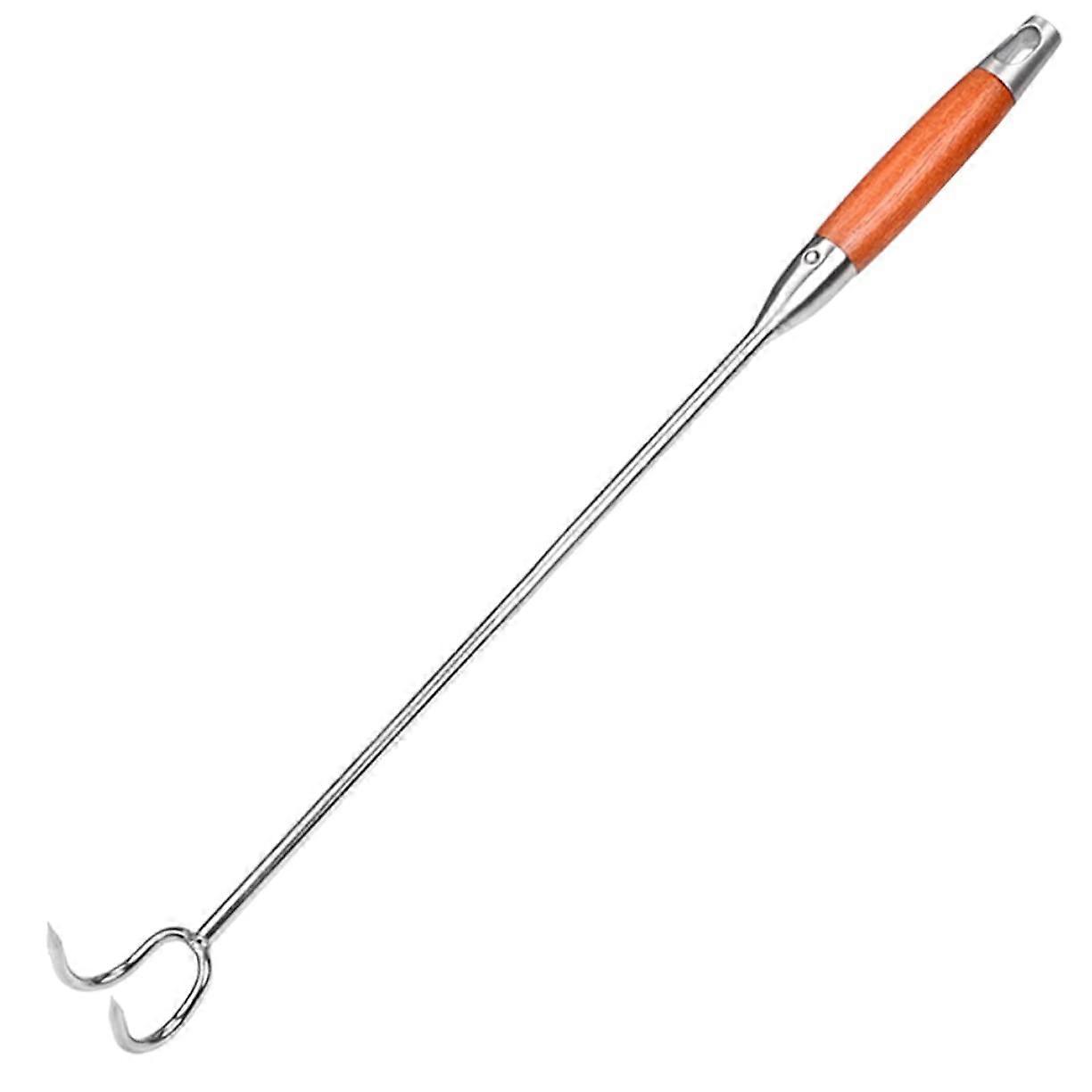 Highgloss polished meat hook grill tool made of stainless steel heatresistant for use in grilling and camping