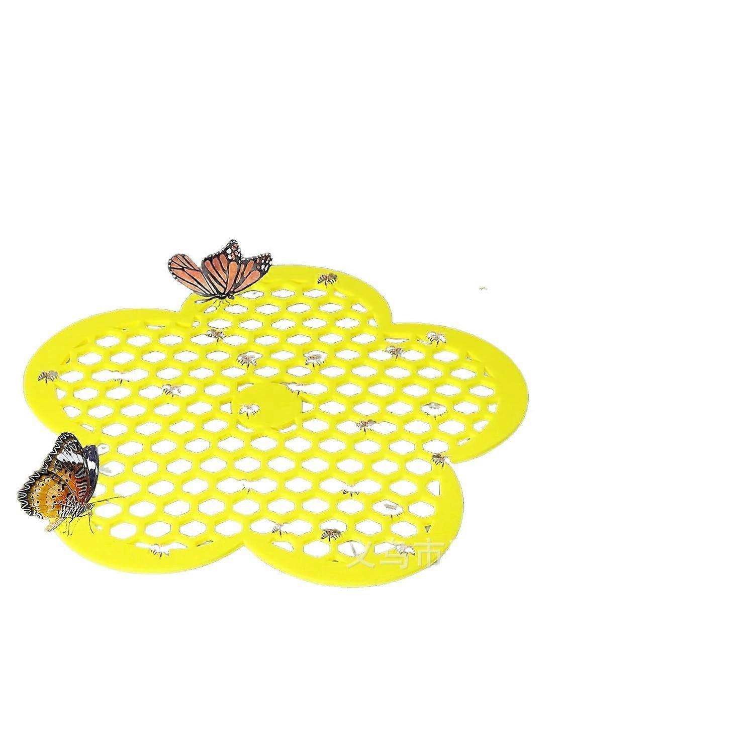 Floating Bee Island for Garden, Insect Drinks, Flower Shape, Pollinators (Yellow)
