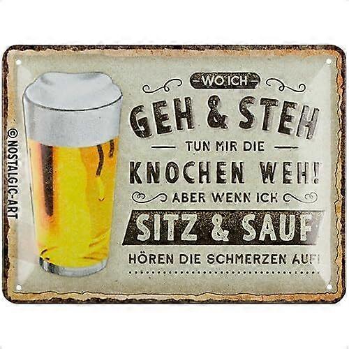 Hliníkový nápis, kovový nápis, ozdobný nápis Wo ich geh und steh - Bier