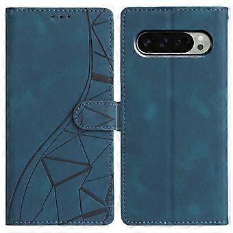 Compatible For Google Pixel 10 Pro XL Case Wallet Stand Imprinted Triangle Pattern Leather Phone Flip Cover