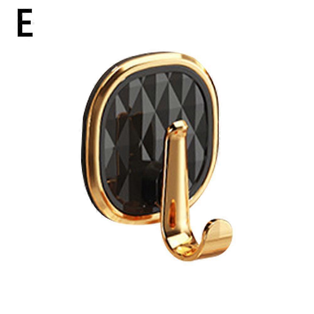 622 Black (E) $ Light luxury plastic hook sticky hook punch-free traceless strong school bag clothes hook kitchen hook clothes hook