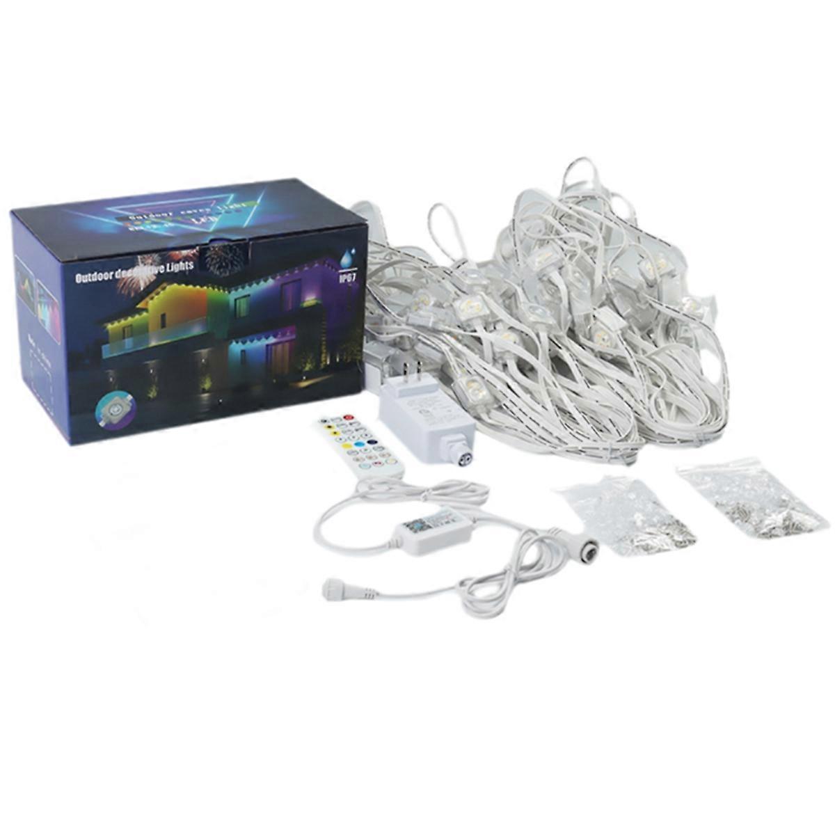 Smart RGB Outdoor Lights IP67 Waterproof LED Lights App & Voice Control Festive House Decor Lights