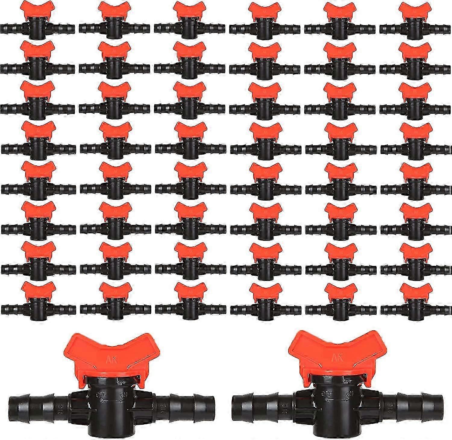 Set of 50 Garden Hose Irrigation Valves, 16mm Plastic Connectors for Irrigation Systems Compatible with Various Brands