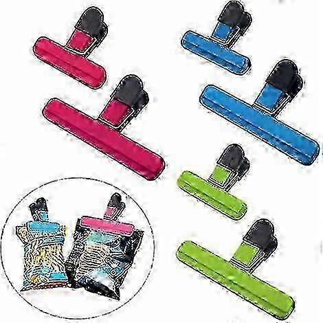 튼튼한 밀폐 감자 칩 백 클립, 6팩 플라스틱 밀봉 손잡이