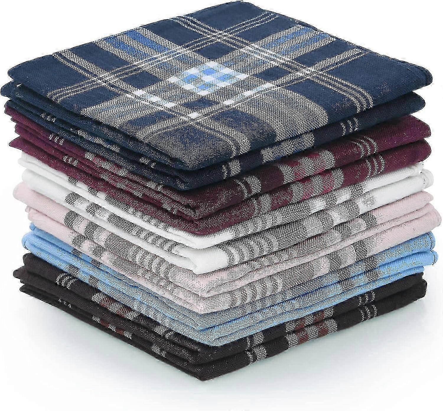مناديل رجالية ، 12 عبوة من Hankies للرجال ، مناديل رجالية فاخرة قطن جيب أبيض مربع SZRH A-J