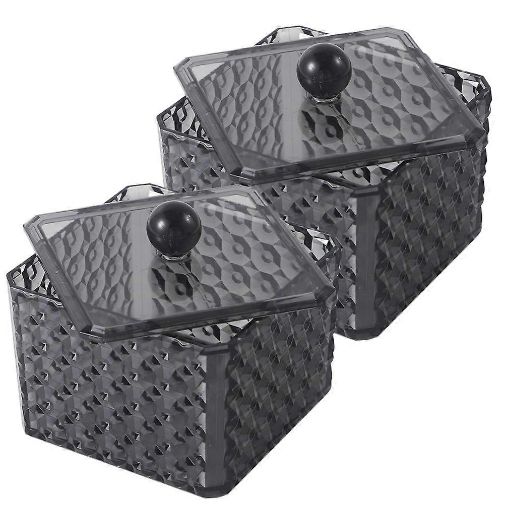 Acrylic Swabs Container with Diamond Grain Design for Balls, Pads & Cosmetic Storage – Space Saving Vanity Organizer