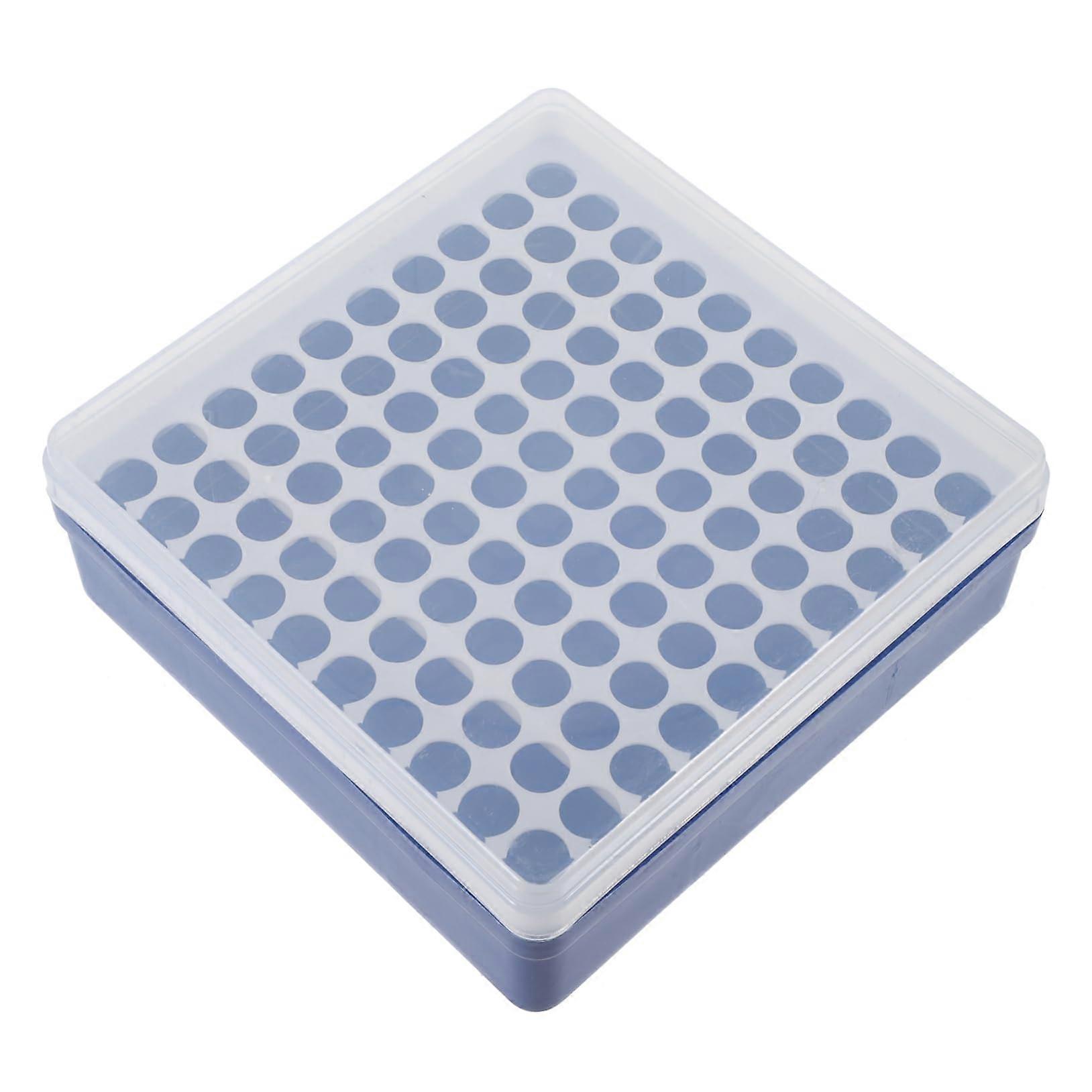 Test Tube Holder Storage Box with Multi-Hole Rack for Laboratory Chemical Sample Organization