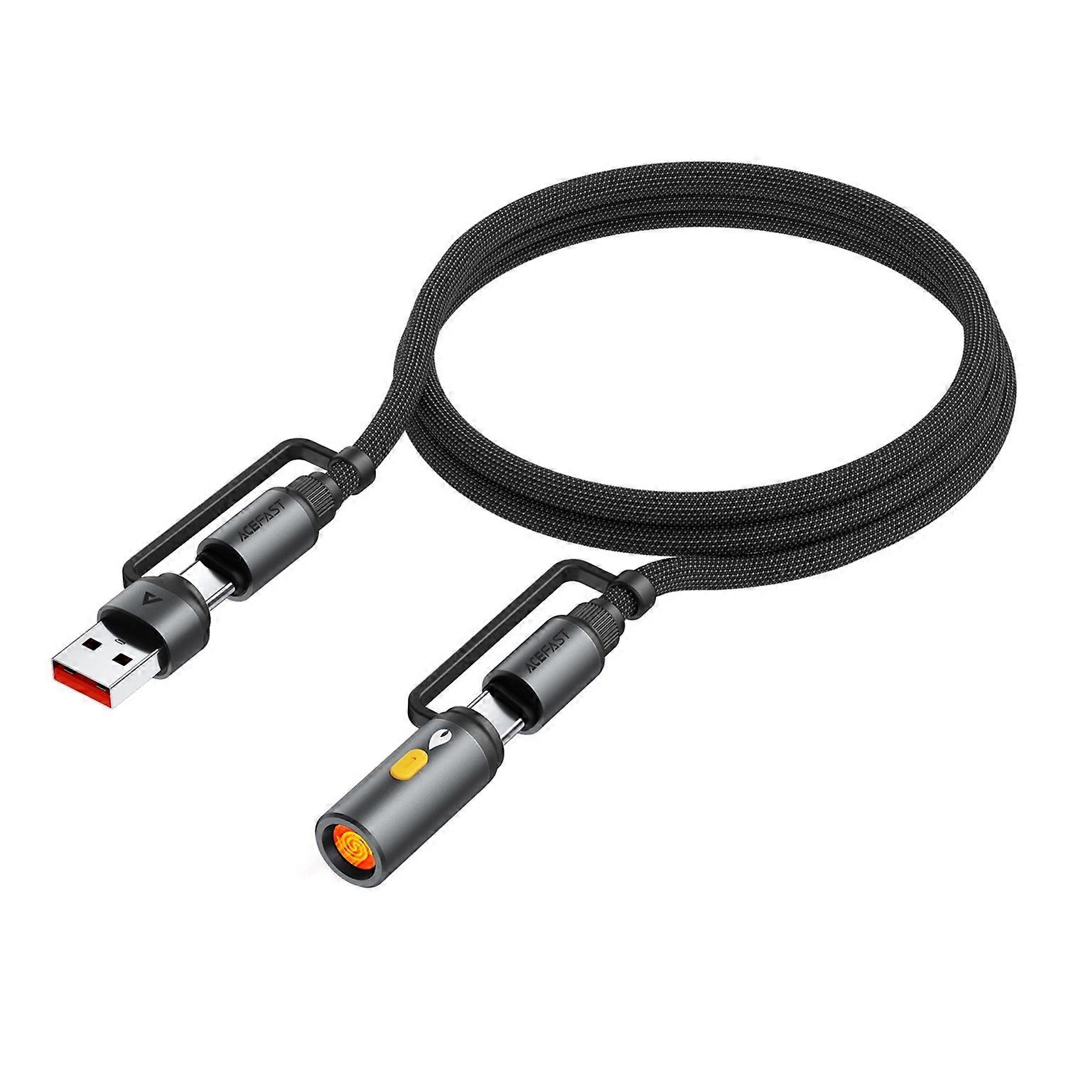 ACEFAST J6 1.2m Multi-Function Charging Cable USB-A + USB-C + Car Lighter Adapter Data Transfer Cord