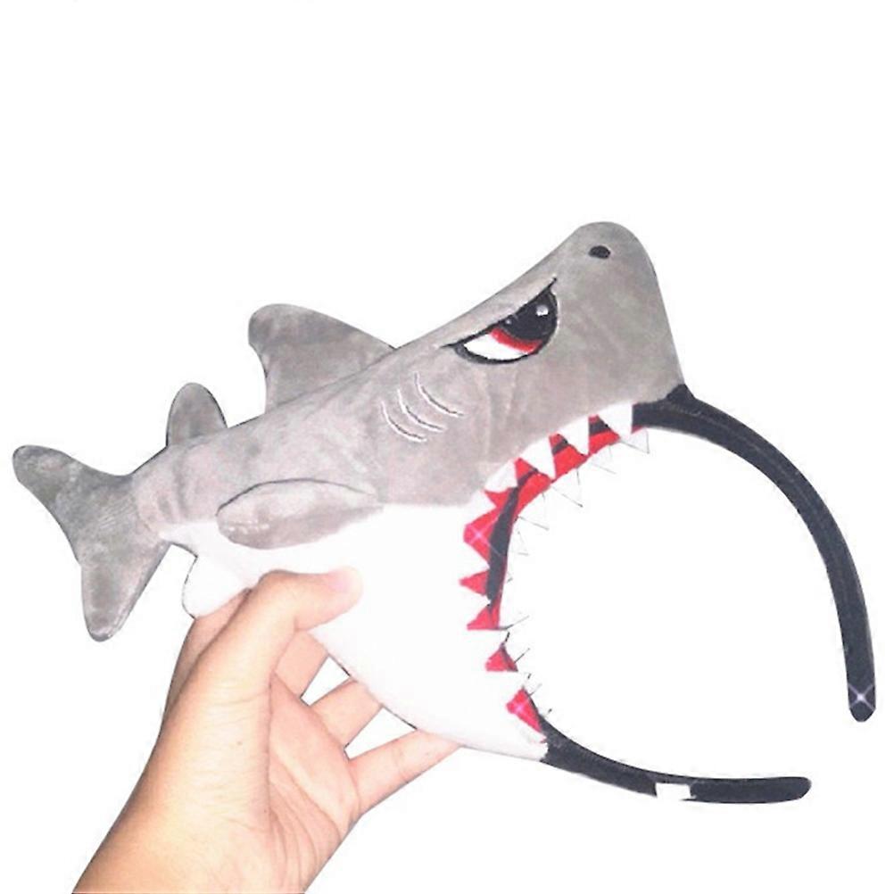 Cute Headband Hair Accessories 3D Shark Hair Band Plush Design For Carnival Christmas 1Pc
