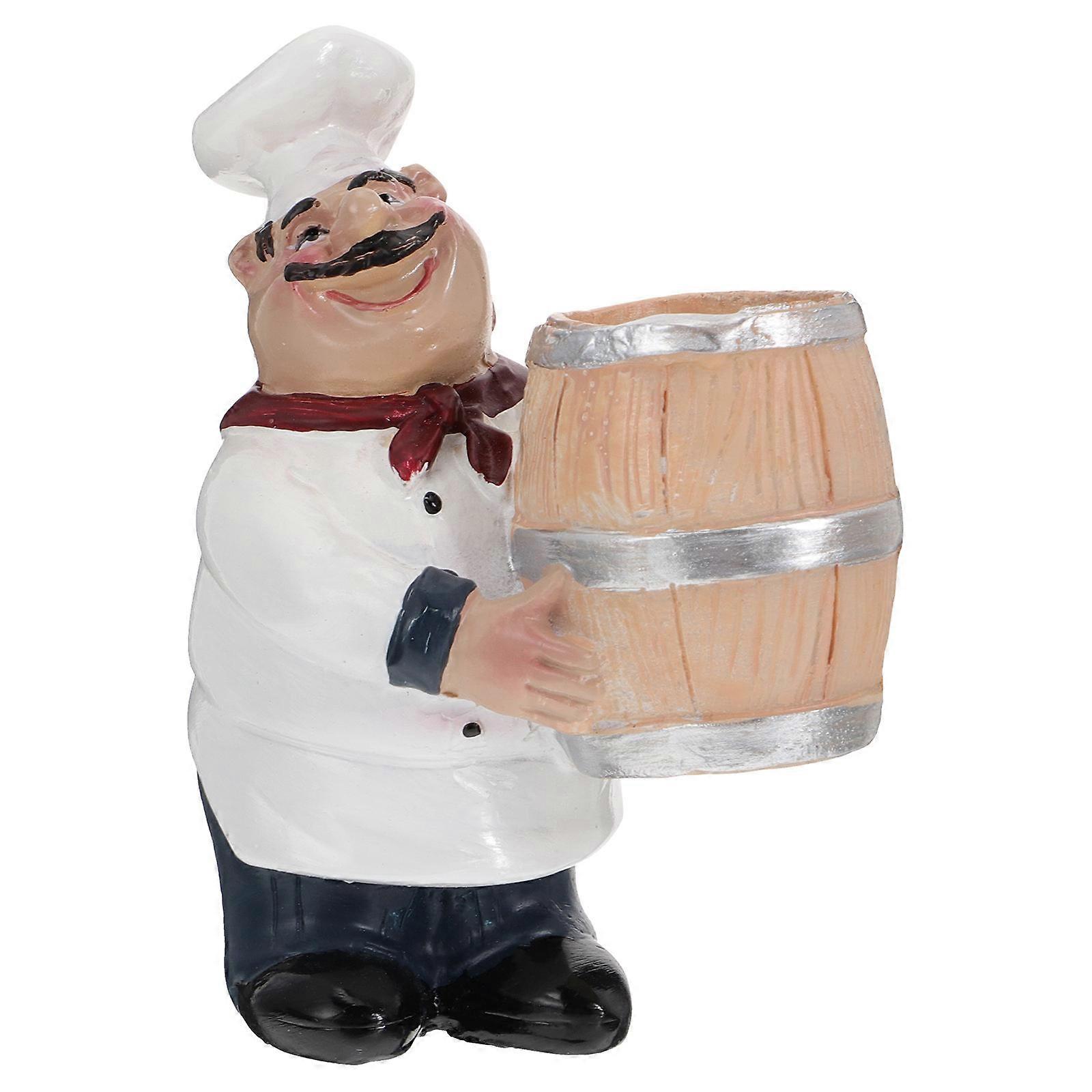 Creative Toothpick Holder Chef Modeling Design For Dining Places Resin Material 1Pc