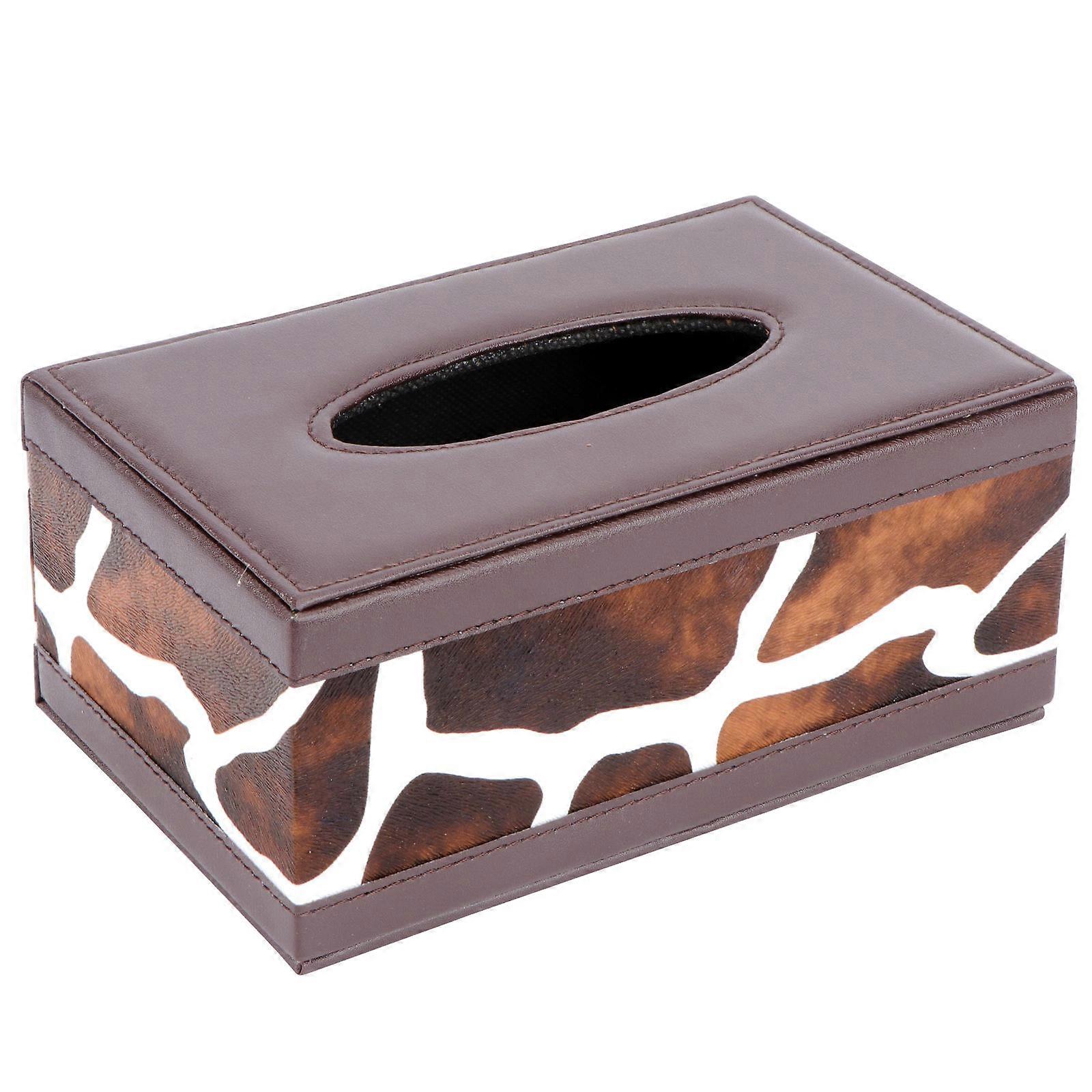 Napkin Holder Tissue Storage Box Stylish Tissue Box Waterproof PU Leather 20X12CM Home Use 1Pc