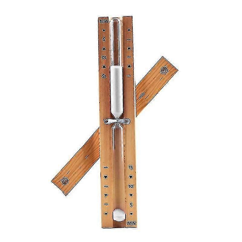 مؤقت رملي ساونا خشبي مع ساعة رملية لمدة 15 دقيقة ، تصميم دوار مثبت على الحائط لغرفة البخار