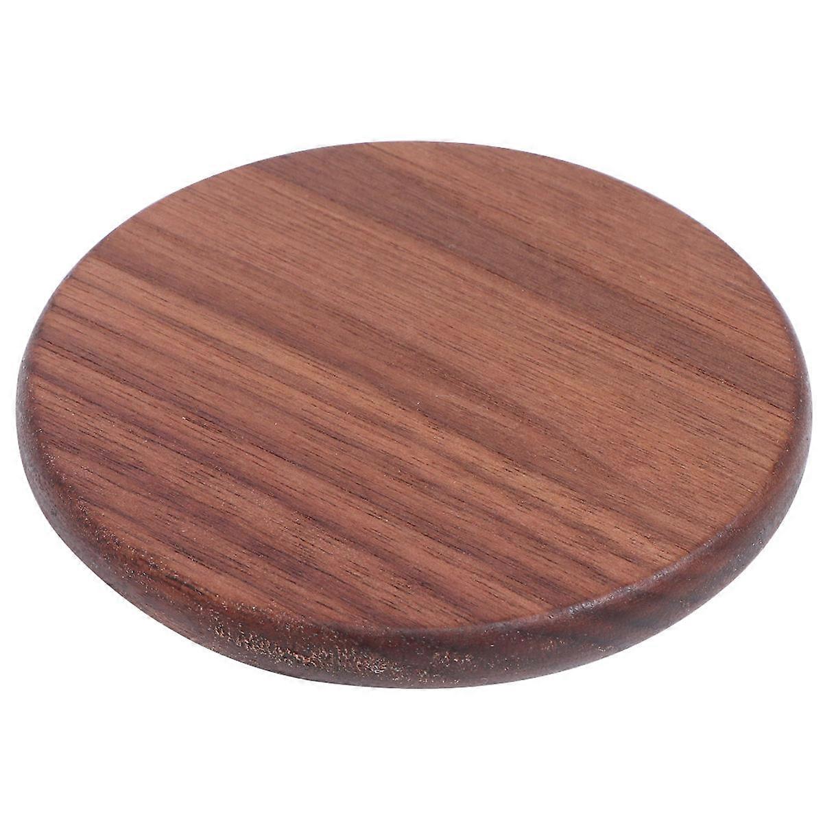 Wooden Coasters Japanese Style Heat Resistant Insulation Pads Thickened Walnut Wood Round Design for Mugs Hot Dishes Home Restaurant Use 2pcs