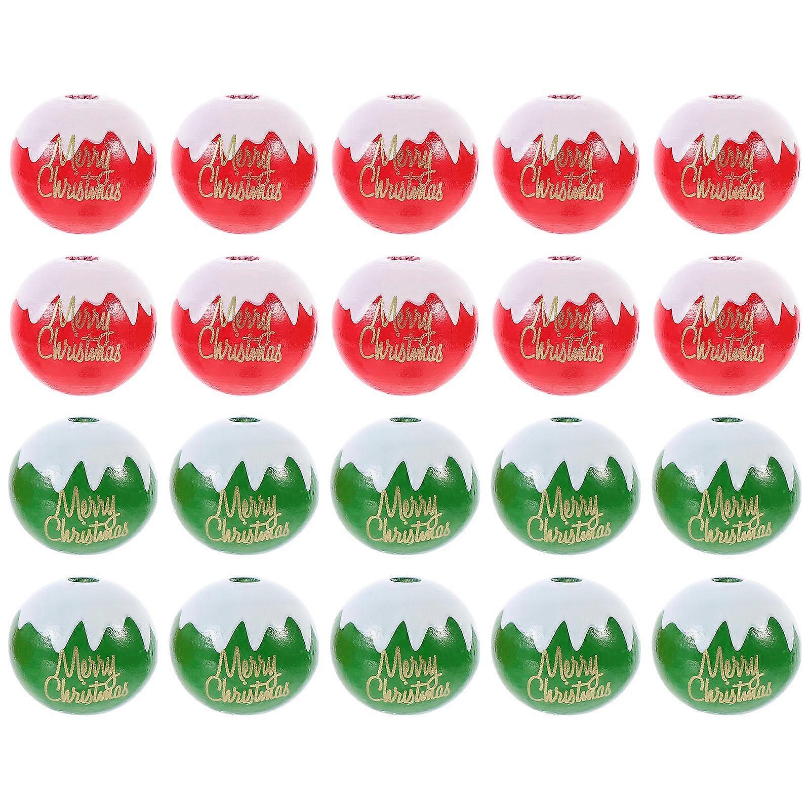 Crafting Beads For Ornaments Making Helm Wood Material Christmas Wooden Beads Earrings Accessories 20Mm Size 20Pcs