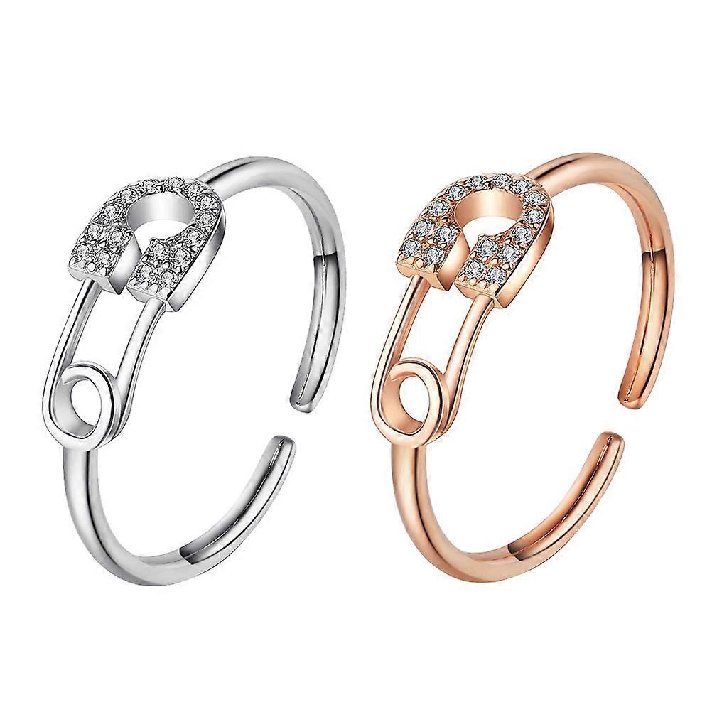 Here's a refined and professional product description based on your input:
**2pcs Adjustable Finger Ring Elegant Decorative Ring with Zircon