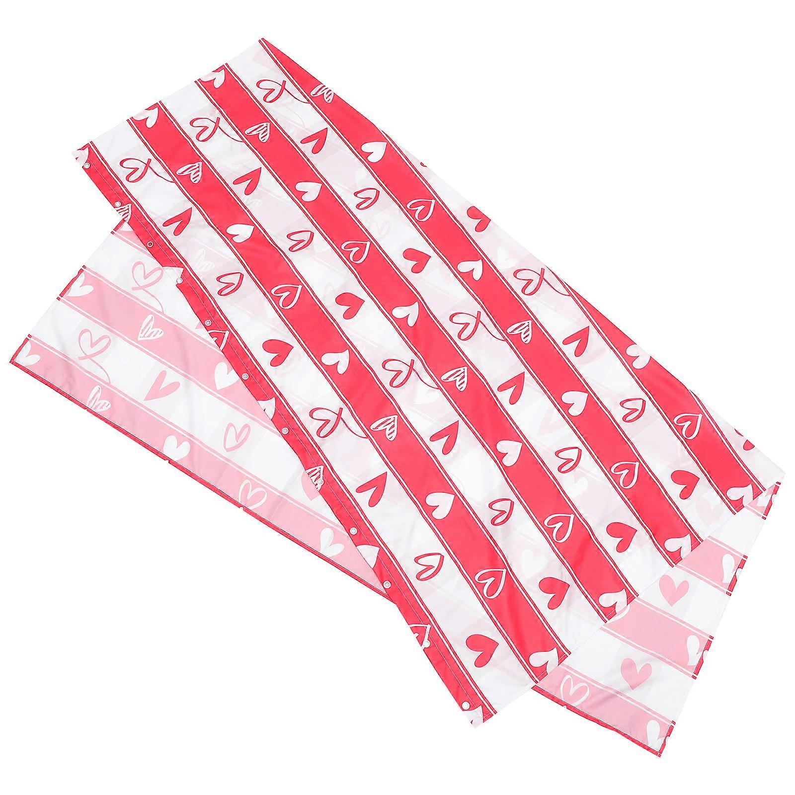 Water Resistant Shower Curtain Simple Design Square Shape Red Color 1Set