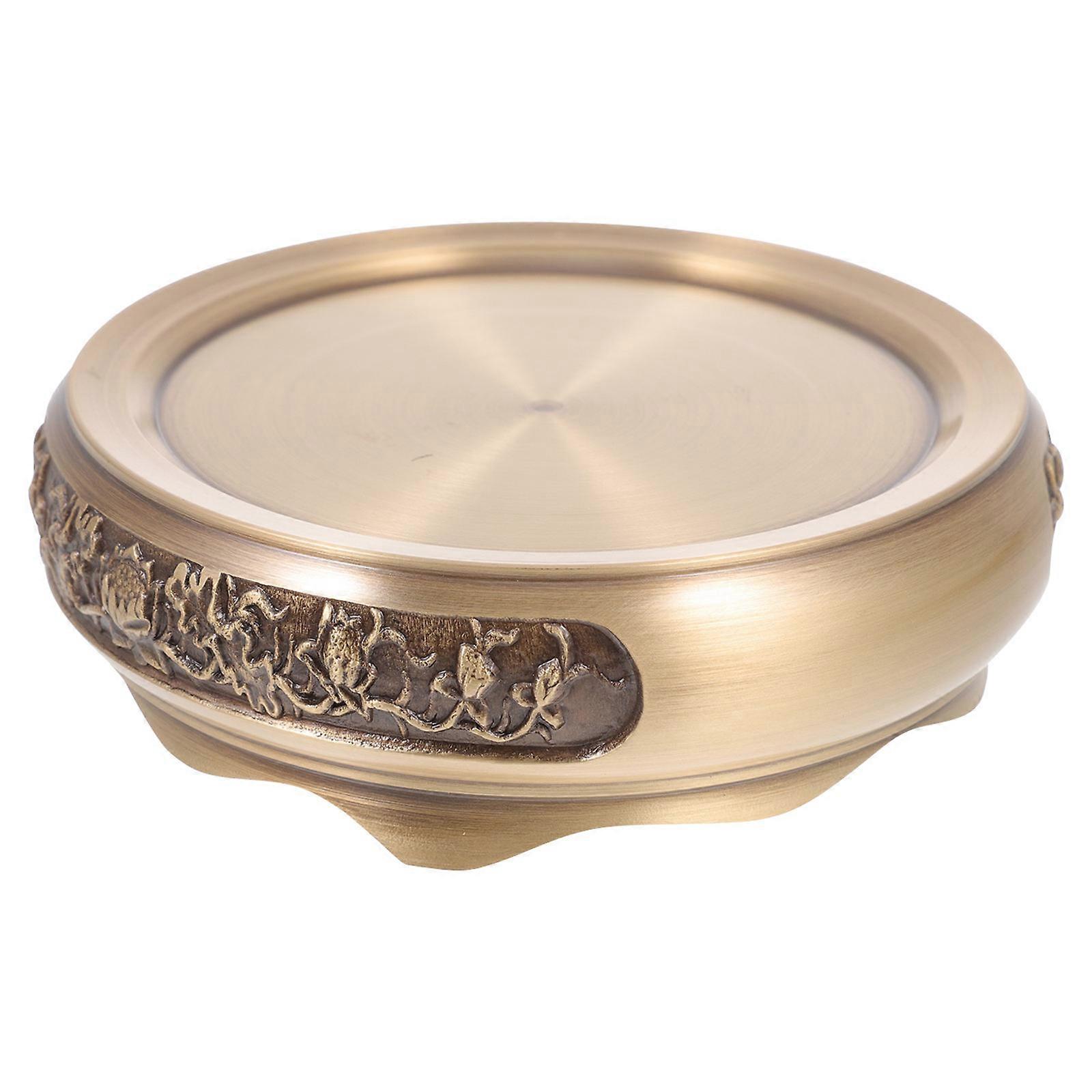 Copper Incense Burner Holder Lotus Base Home Decoration Golden 10X10X3CM 1Pc
