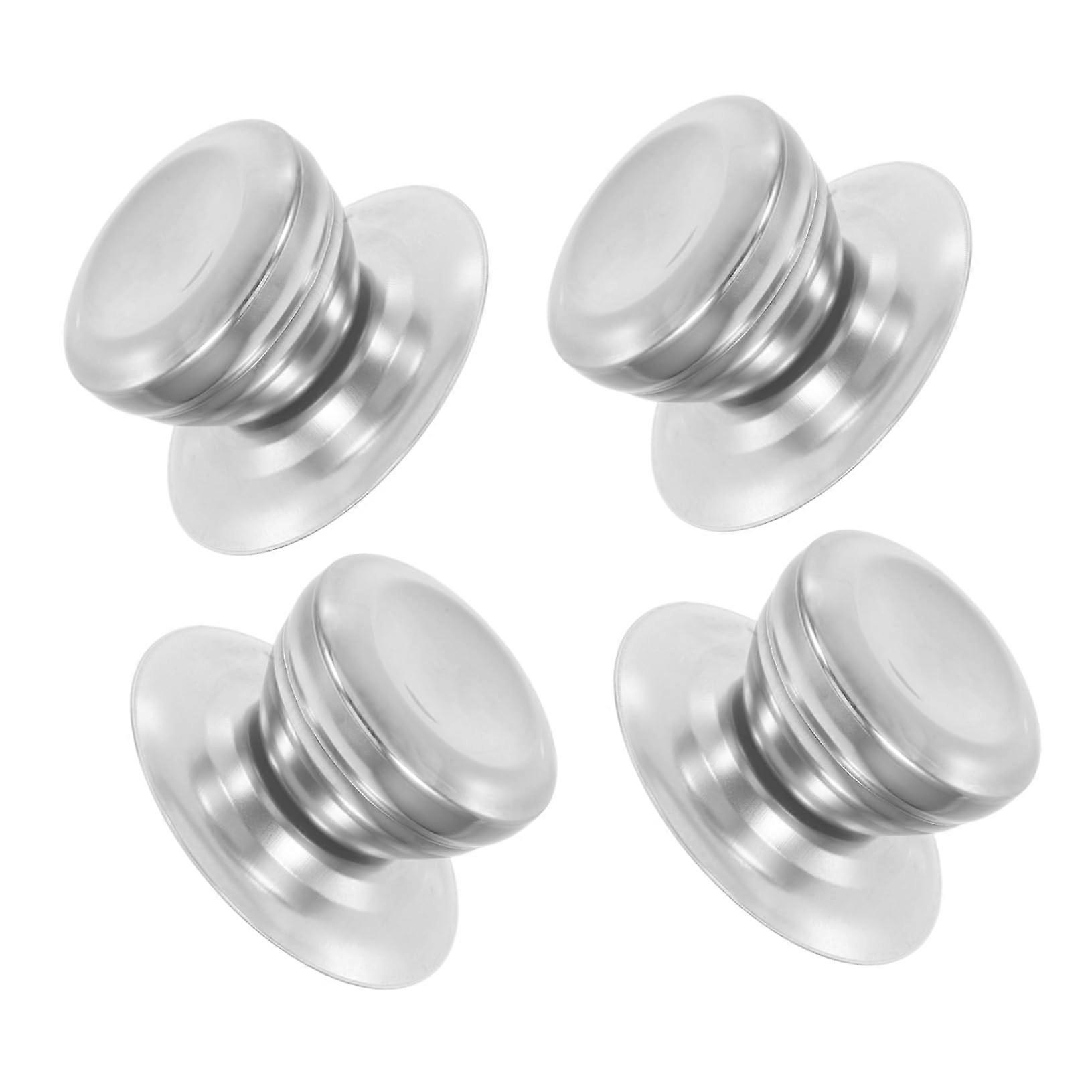 4pcs Stainless Steel Pot Lid Knob Replacement, Durable Oven Knob Handles, Compatible with Various Cookware Models