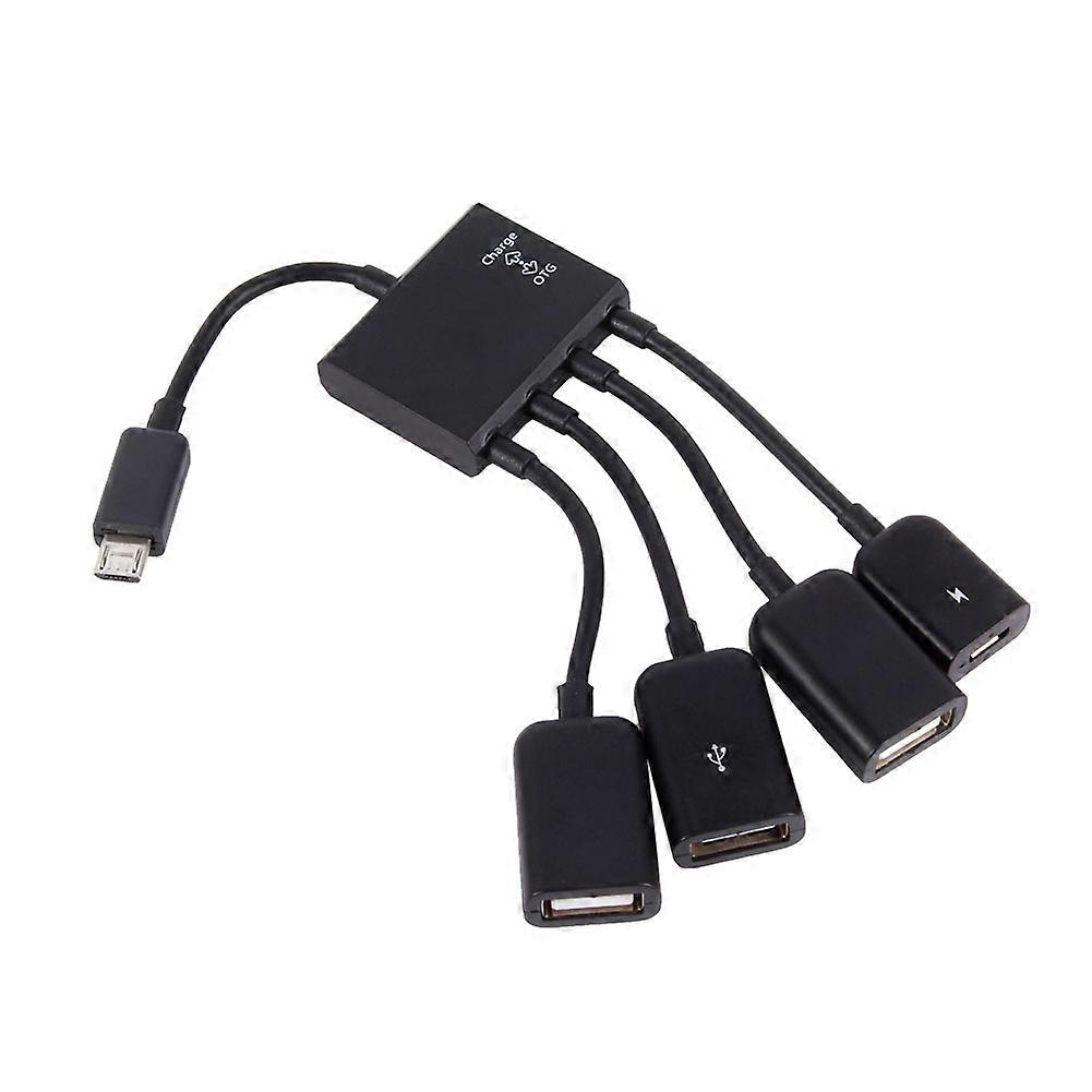 4 Port Micro USB Host OTG Hub Adapter Cable for Android Tablet and Smartphone