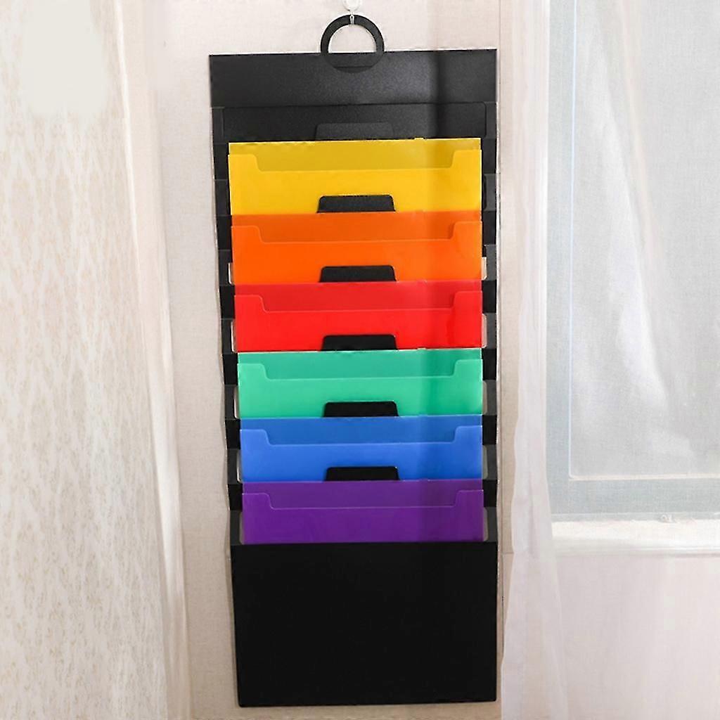 6 Pockets Hanging Storage Pocket Chart Document Organizer for Papers Magazine