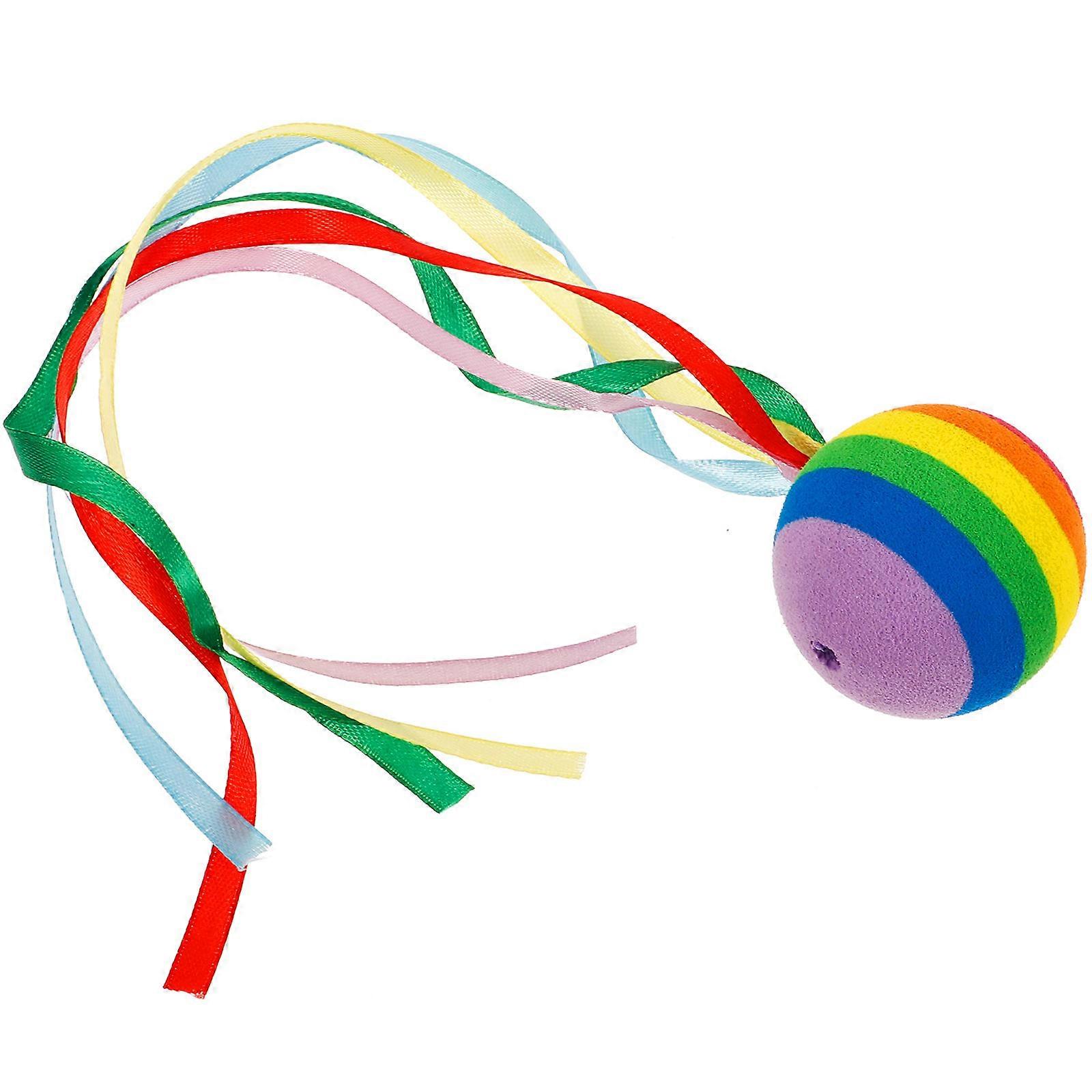 Rainbow Ball Car Antenna Topper Foam Material Multi-Colored 25.00X5.00X5.00cm/9.82X1.97X1.97in Car Owners 1Set