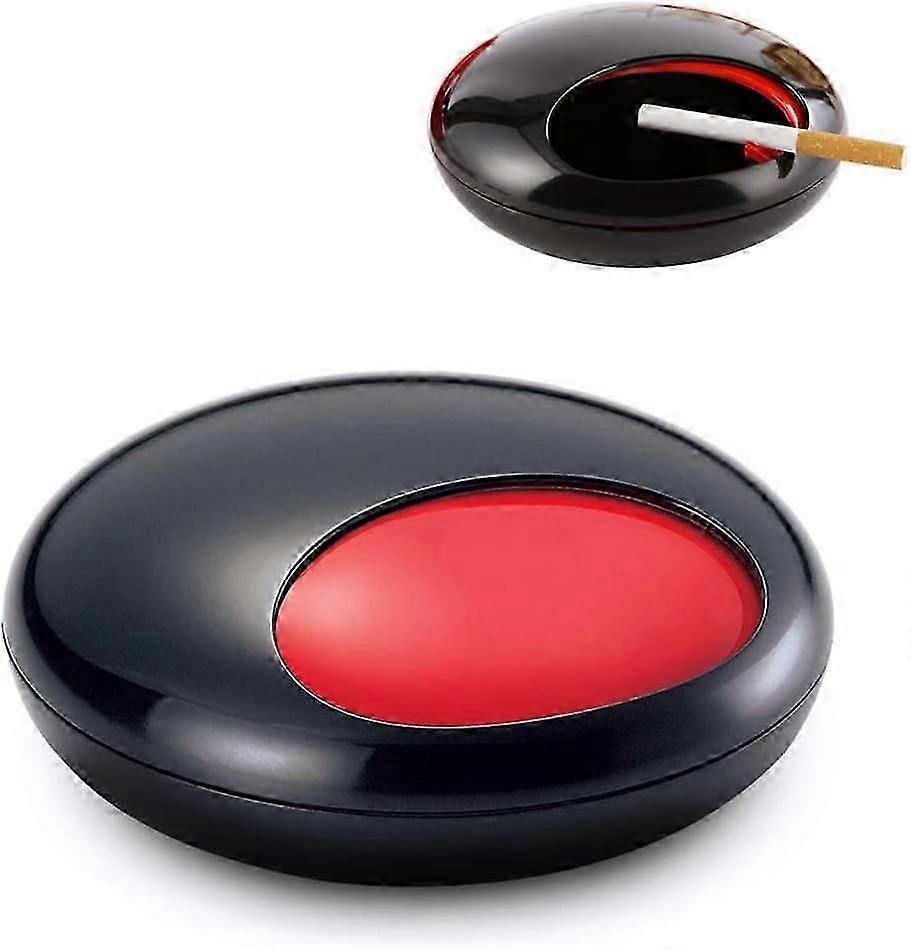 Ashtray With Lid, Closed Ashtray, Portable Stylish Novelty Windproof Ashtray With Rotating Lid For Indoor And Outdoor Use