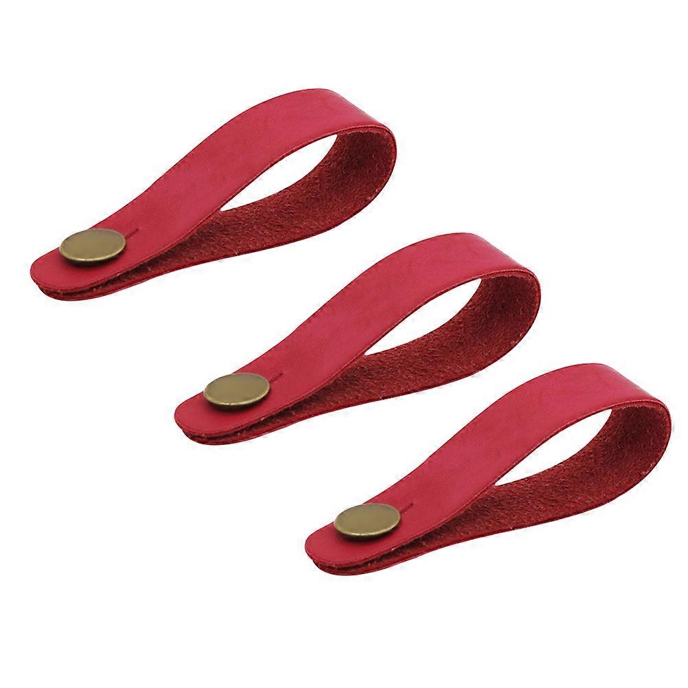 Guitar Headstock Strap Tie Leather Guitar Neck Strap Performance Practice Rectangular No Scratch 3Pcs