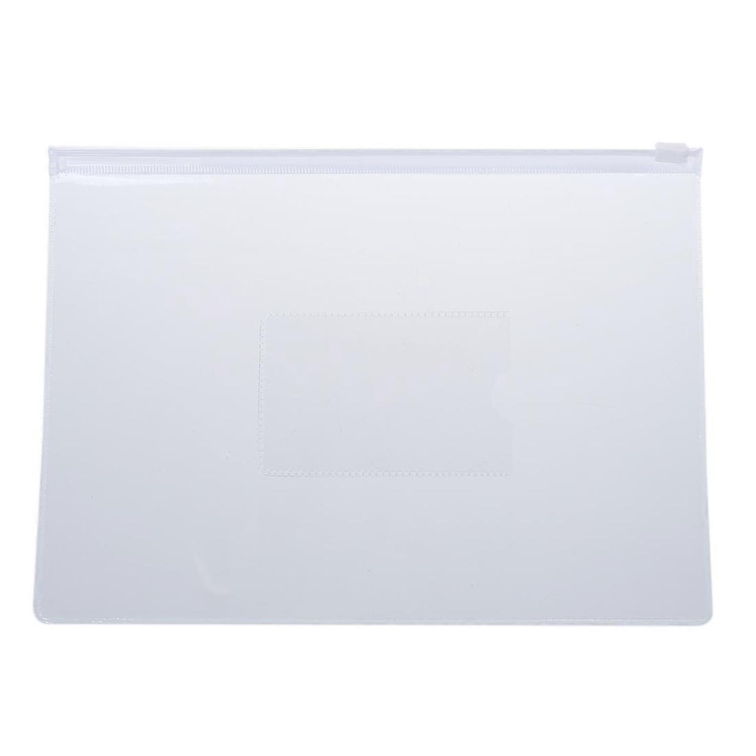 Lot de 20 chemises transparentes blanches à fermeture éclair, format A5