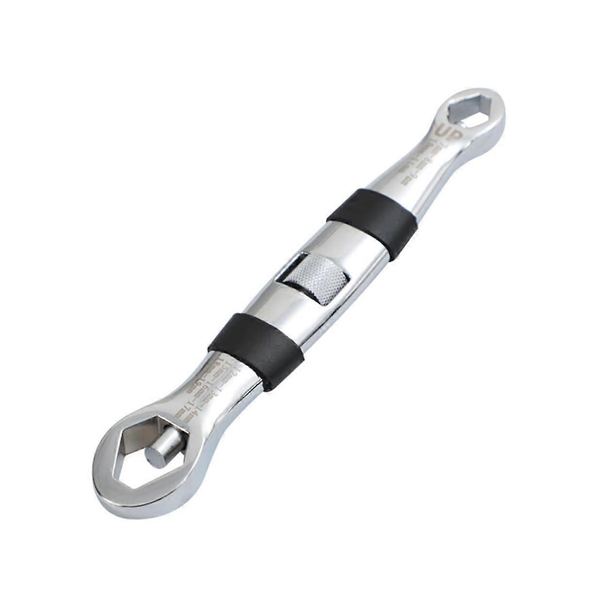Adjustable wrench made of carbon steel with double open end and nonslip surface suitable for nuts of different sizes