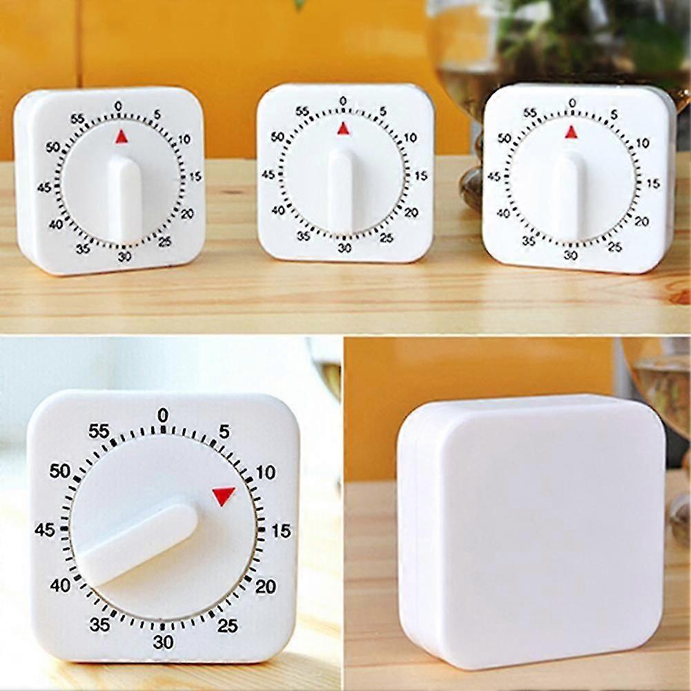 Fetong Novelty White Square 60-Minutes Mechanical Timer Reminder Counting for Kitchen