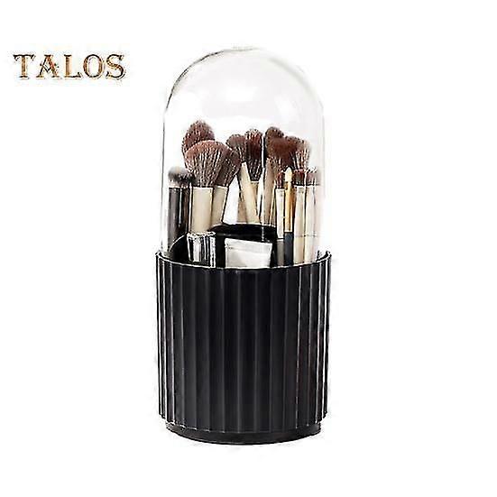 Makeup Brush Holder Large Capacity Save Space Burr Free Practical 360-Degree Rotating Cosmetic Makeup Brush Holder Office Supplies