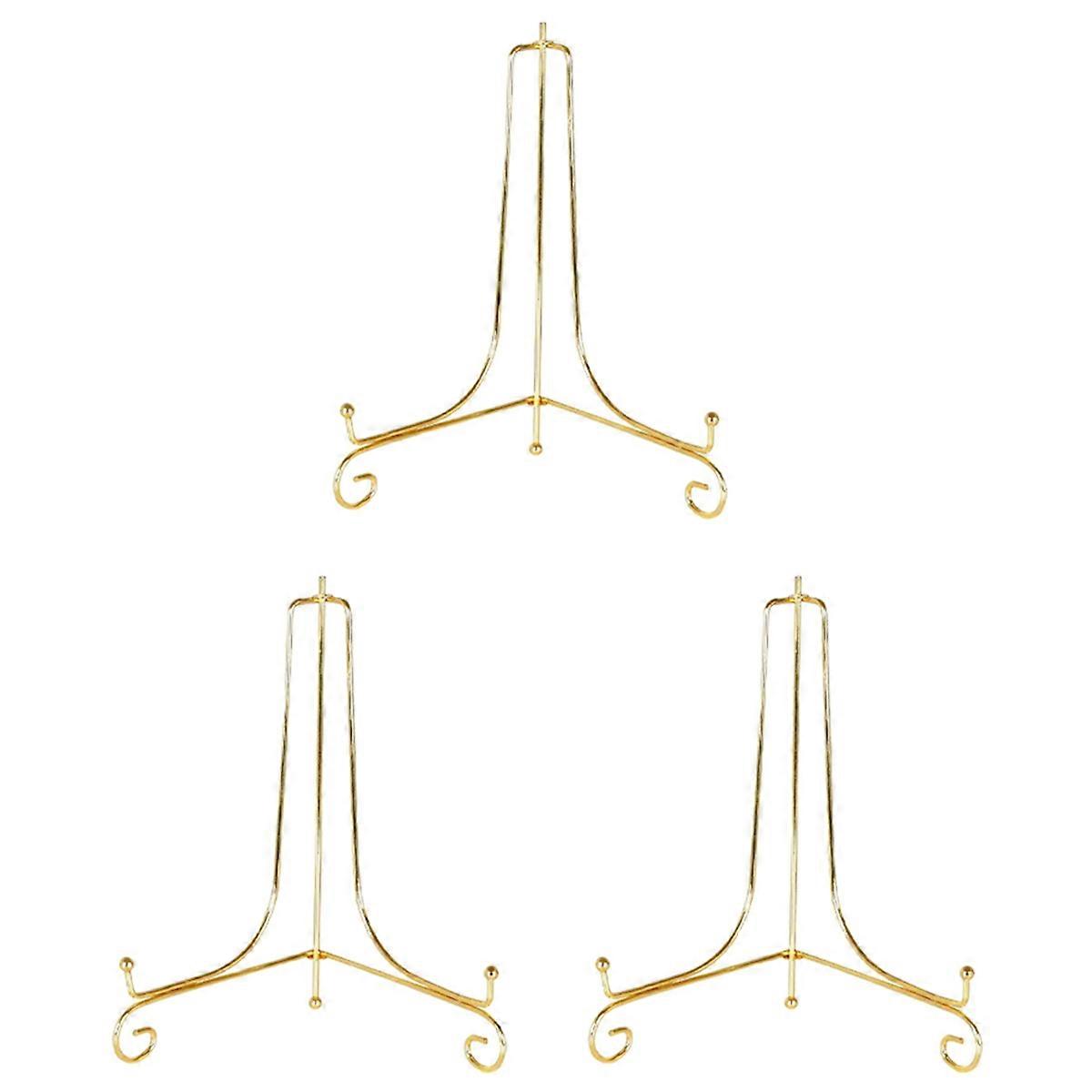 Gold Display Stand Craft Bracket Book Holder Photo Pedestal Bowl Dish Frame Picture Plate Rack Easel