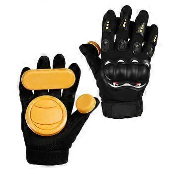 Skateboard Gloves with Slider Pucks for Braking and Dancing, Breathable Mesh