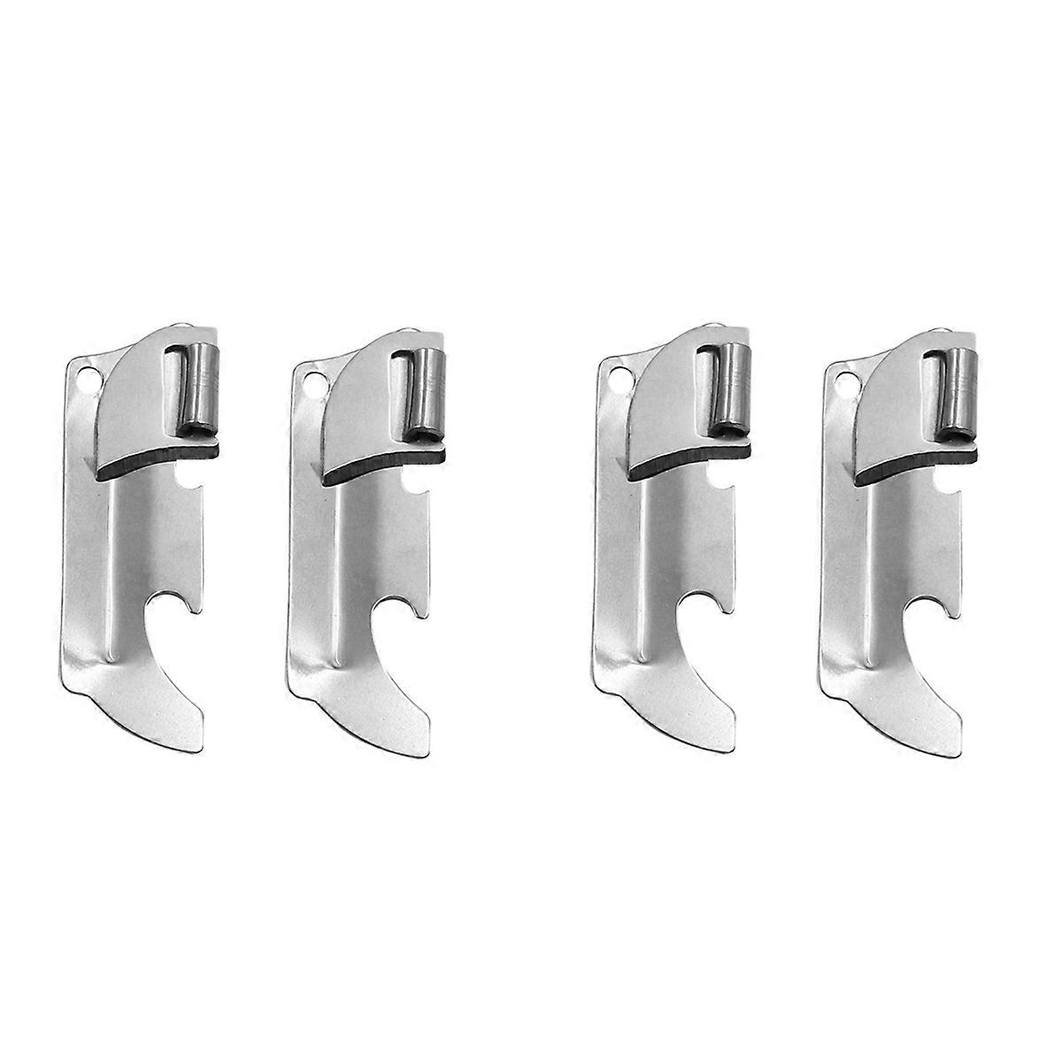 4X Polished Stainless Steel Can Opener Foldable Easy and Manual Strong Practicality for Drinks Wine