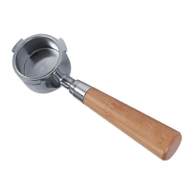 Zinc Alloy Coffee Machine Bottomless Handle For DeLonghi, Style: Beech Flat Button