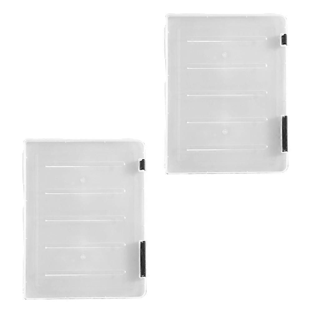 Paper Organizer Document Box Portable File Organizer Small Rectangular Black Plastic 2Pcs