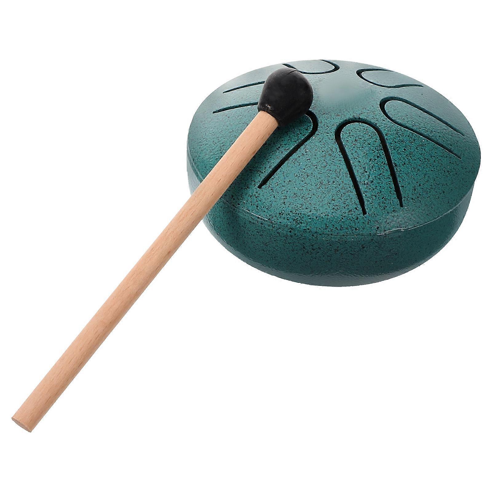 Tongue Drum Mini Portable Percussion Instrument For Beginner Learning Green 3 Inch Titanium Steel 1 Set