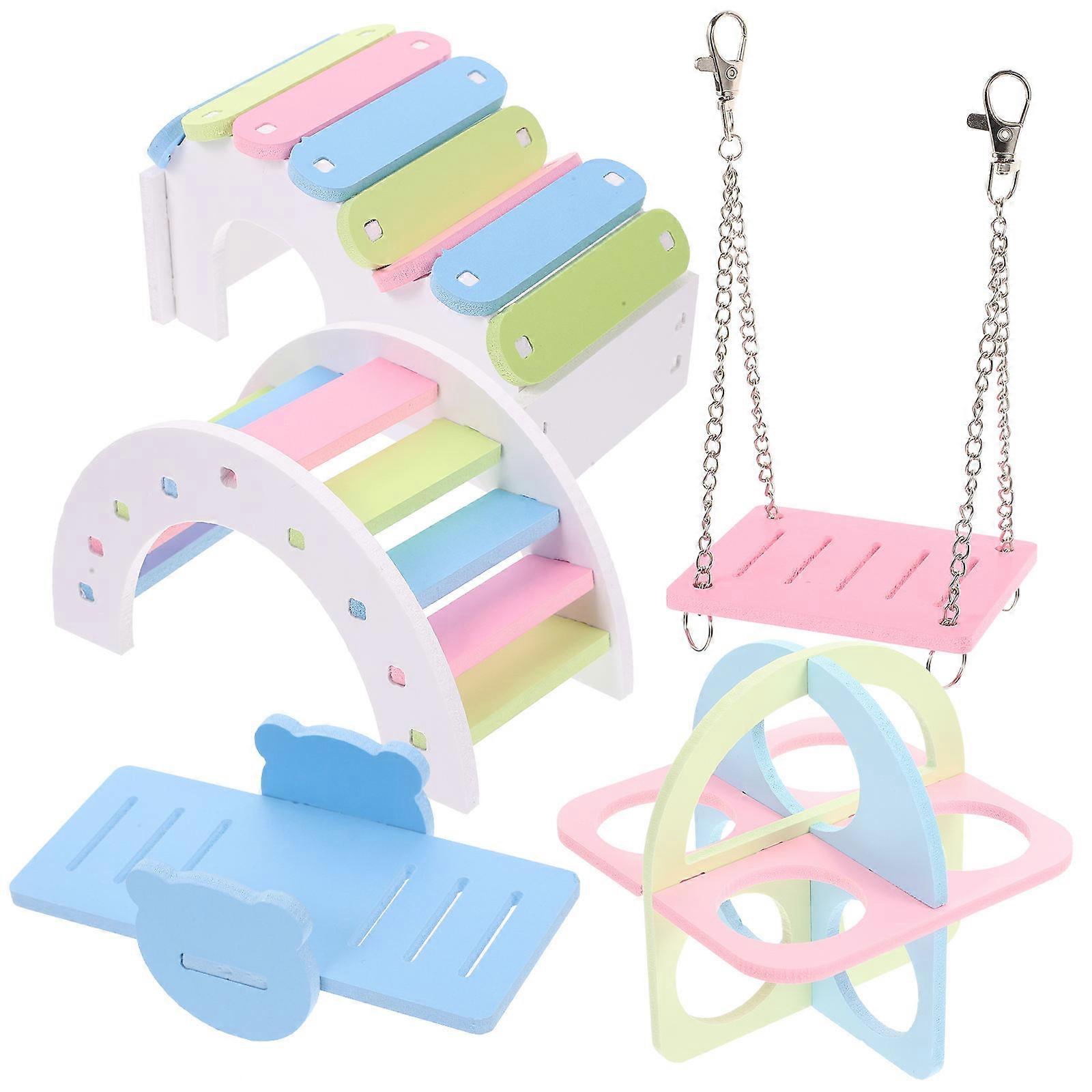 1 Set Hamster Training Play House with Multi Function Hideout, Climbing Features, and Safe Material for Pet Cage Exploration