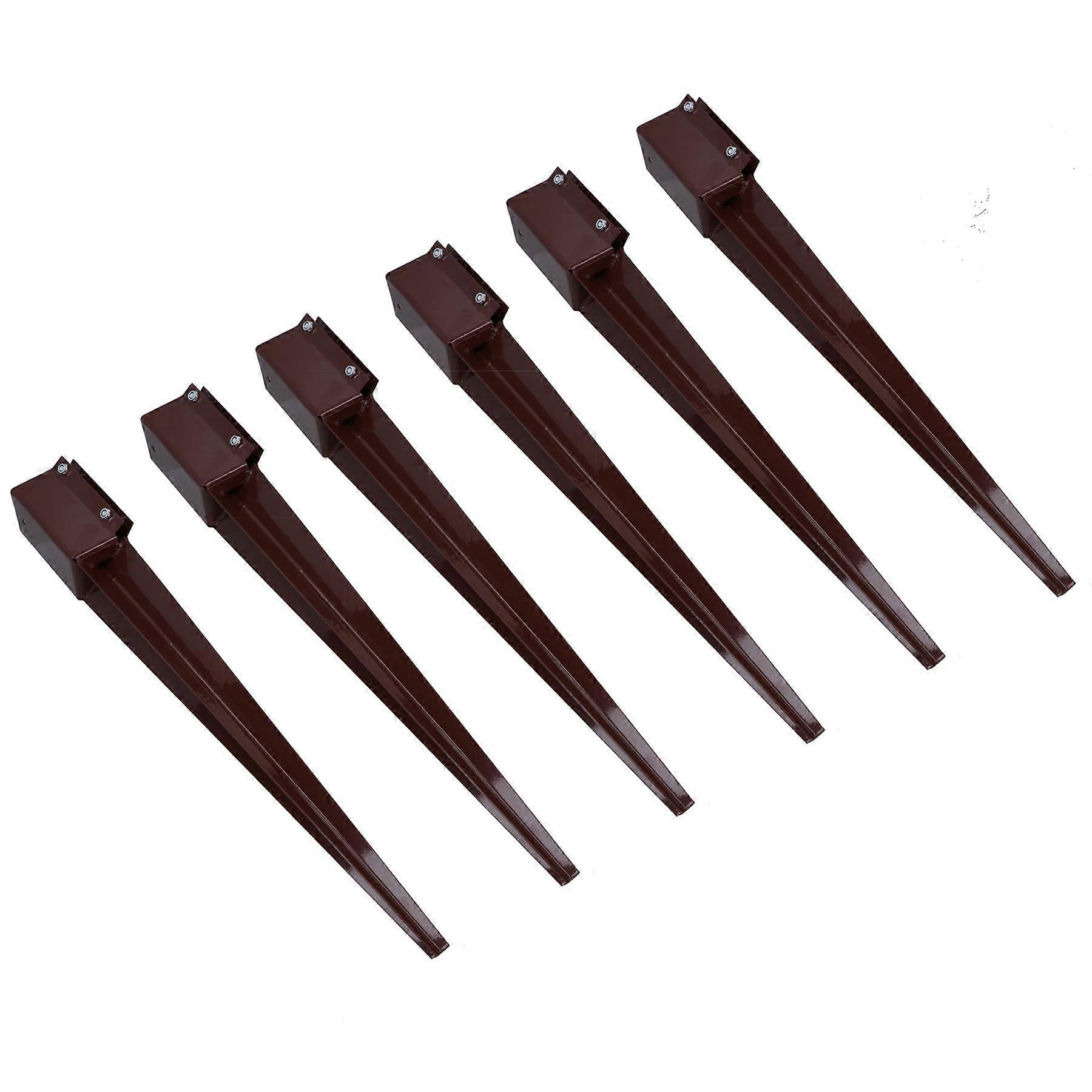 6 x Fence Post Holder Support with Drive down Spike for Posts 75mm x 75mm