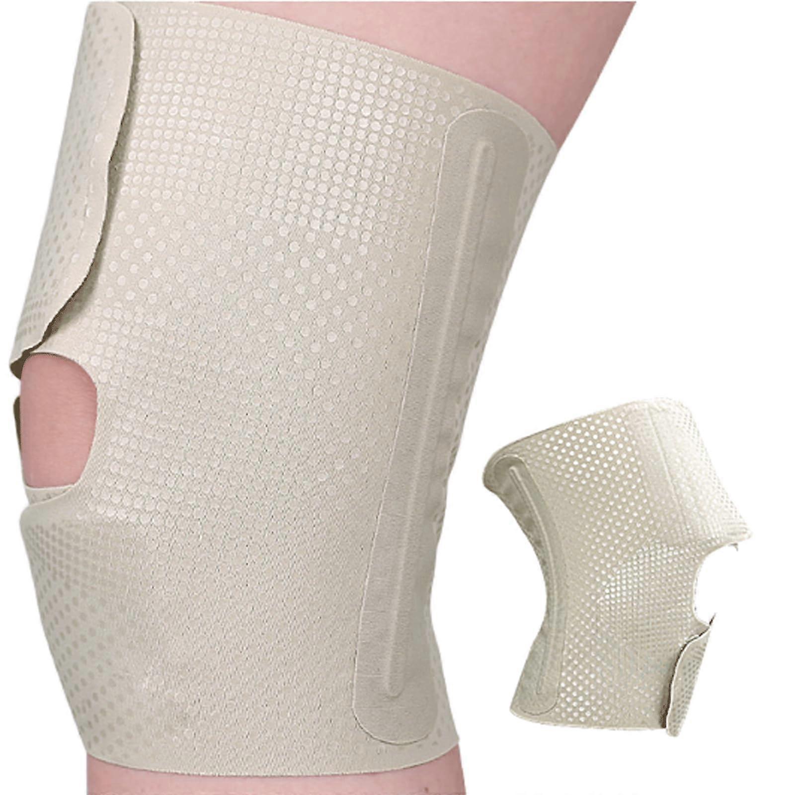 Adjustable Knee Support with Side Stabilizers for Meniscus Tear L Beige