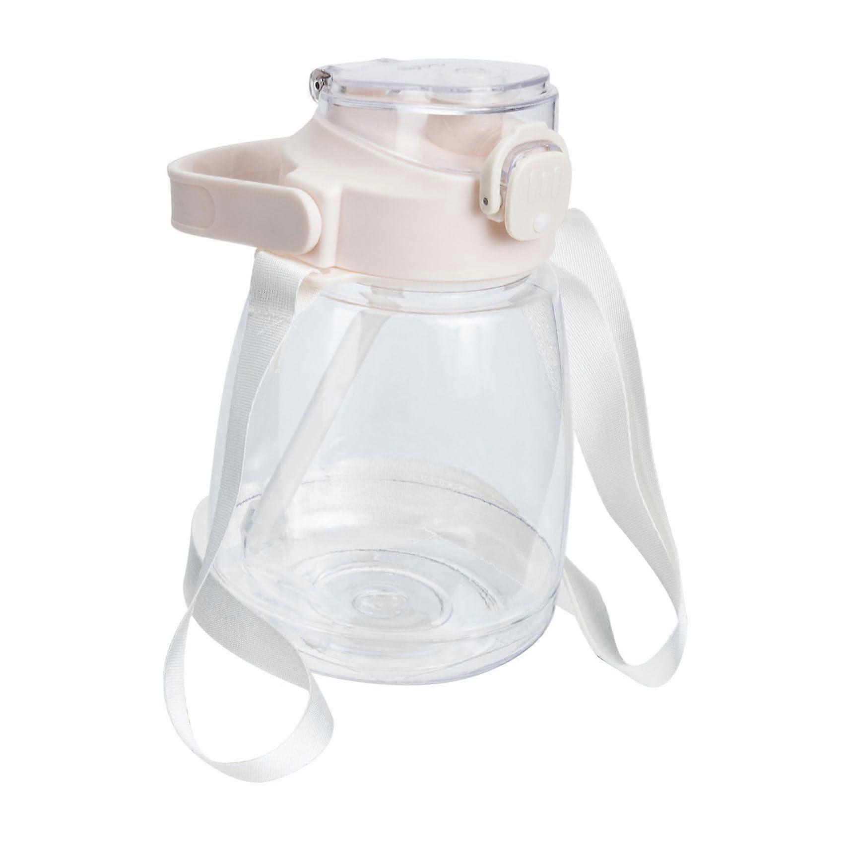 Duckbill Sport Water Bottle 800ml Reusable With Straw PC Material White Large Capacity