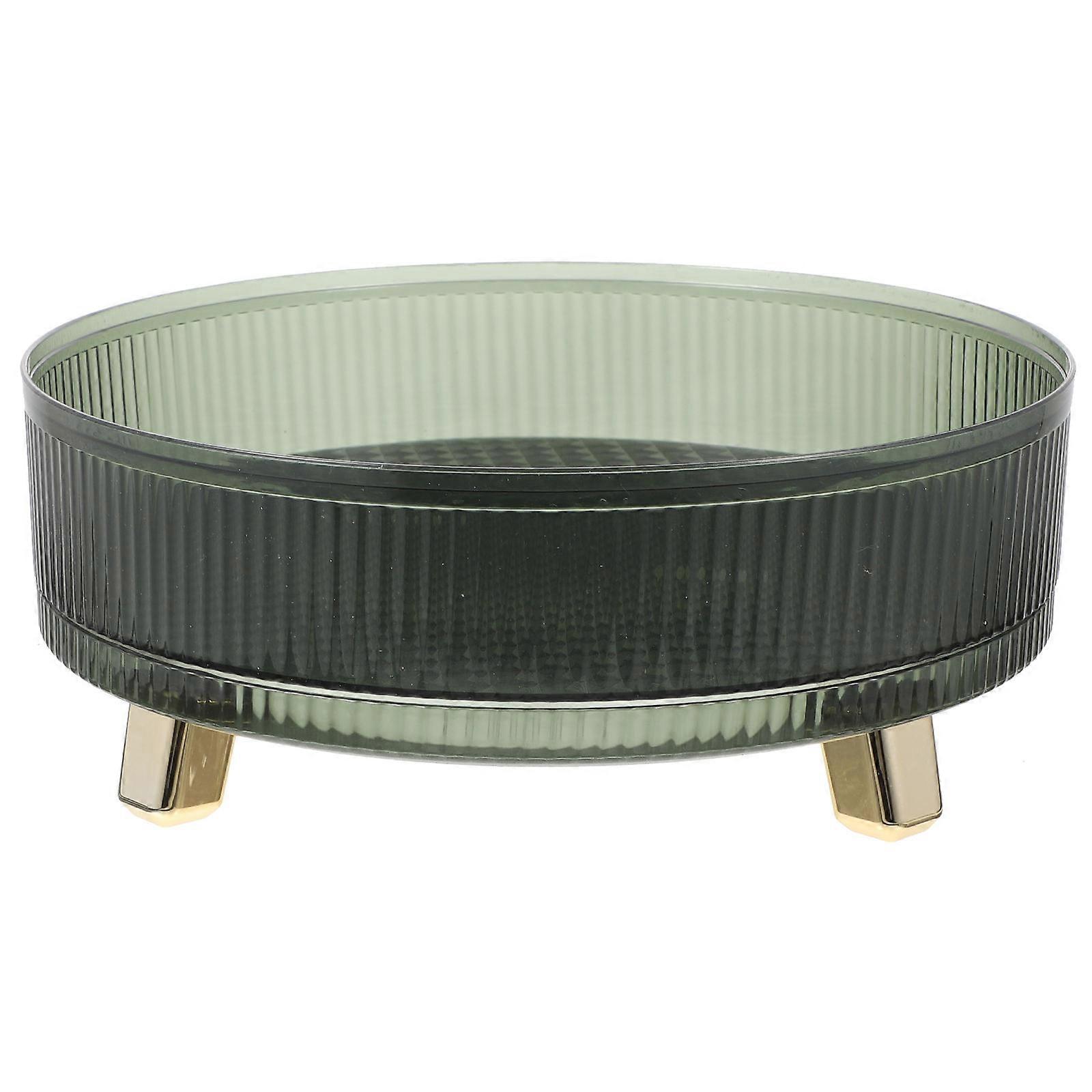 Turntable Condiment Organizer Rotating Shelf Kitchenware Dresser Storage Organizer Round Shape Simple Structure 1Pack