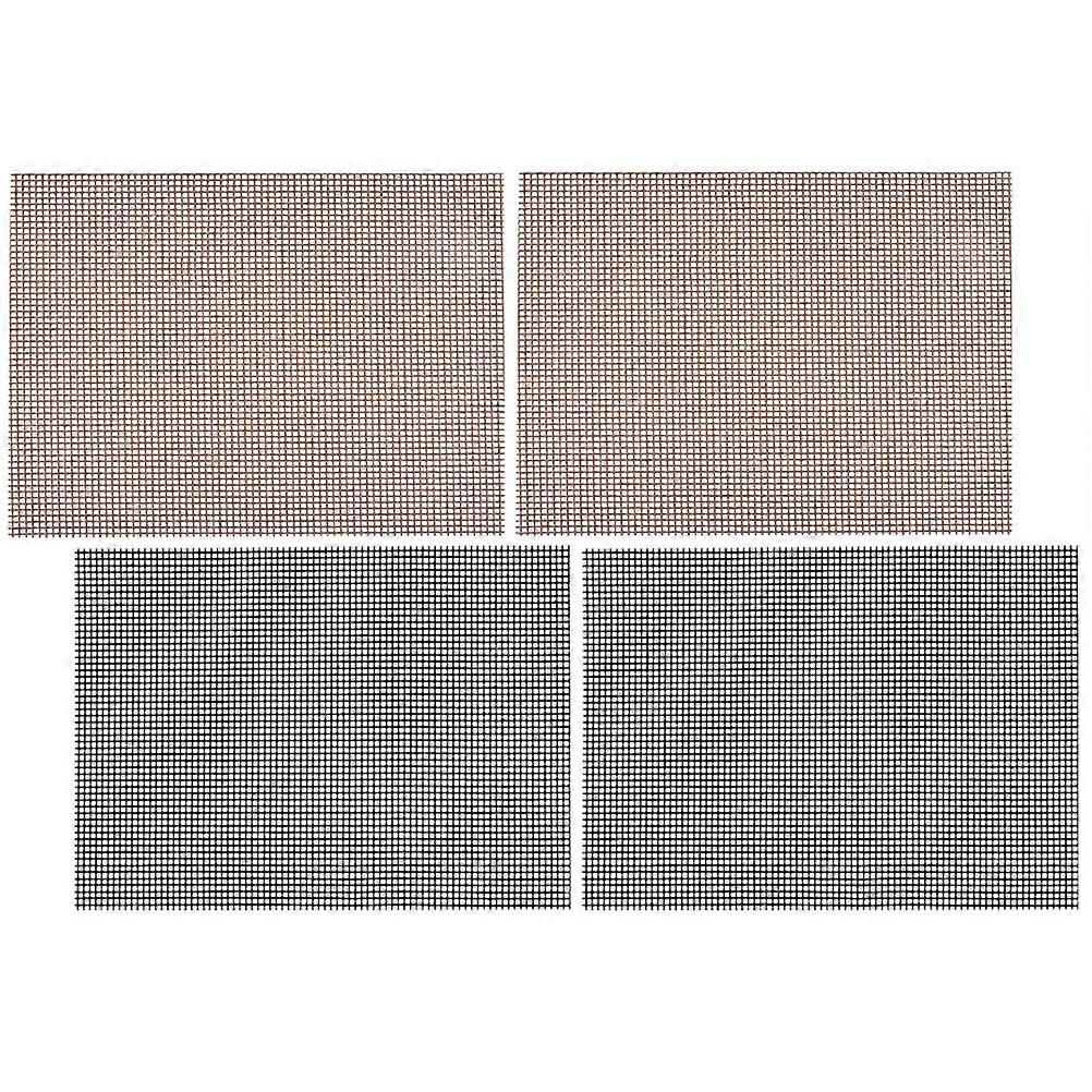 4pcs Non Stick Mesh Grill Mats for Barbecue, High Temperature Resistant, Reusable & Washable Outdoor Cooking Accessories