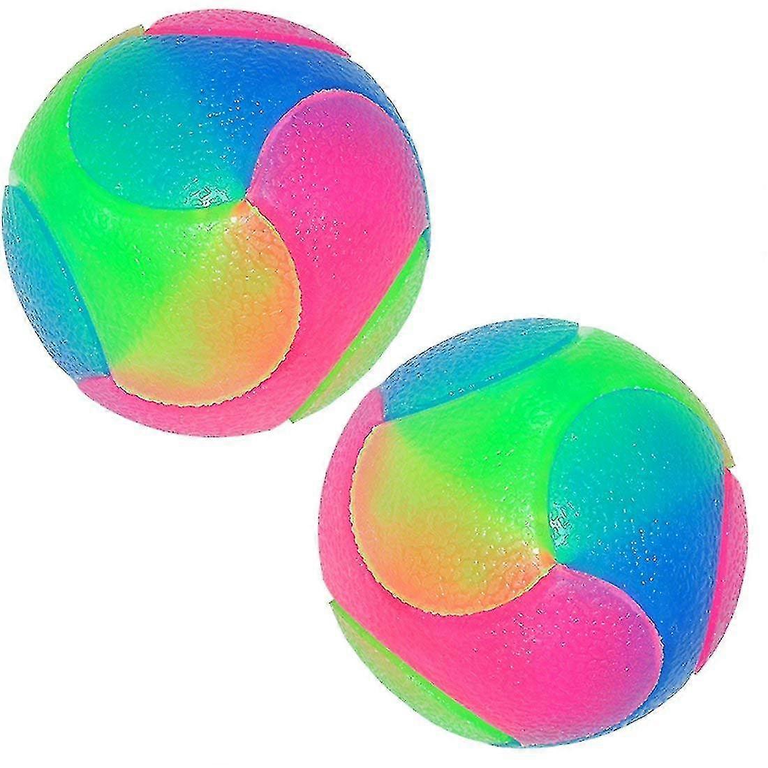 2pcs Glow In The Dark Interactive Dog Balls Flashing Elastic Pet Toys