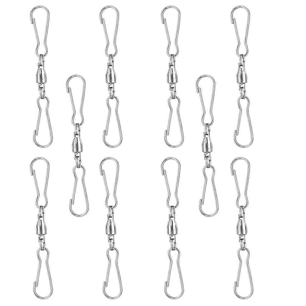 20 Practical Swivel Dual Clips for Hanging with Durable Stainless Steel Hooks Silver