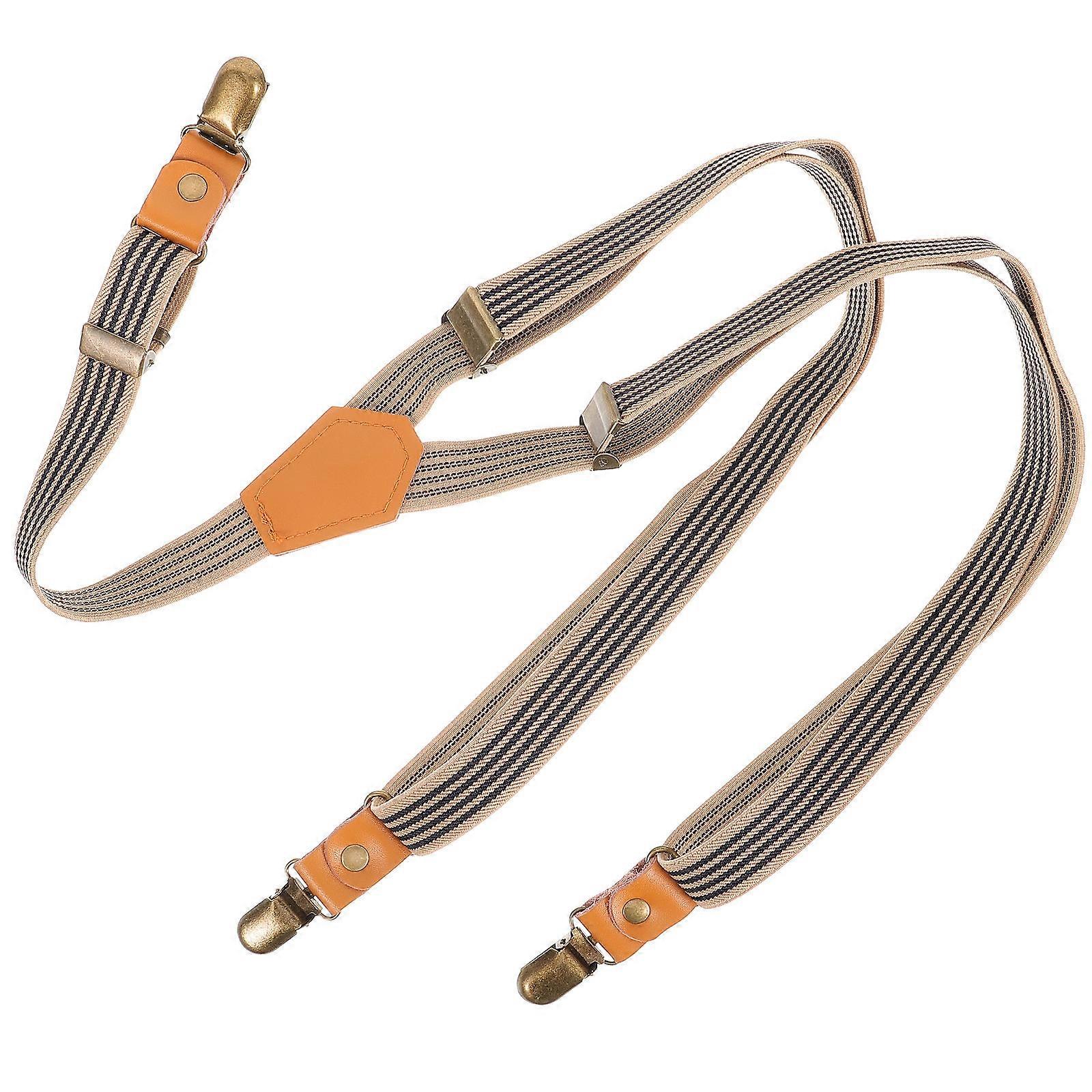 Elastic Strap For Suit Pant Suspender Y-Shaped Heavy Duty Adjustable For Casual Wear Assorted Color 1Set