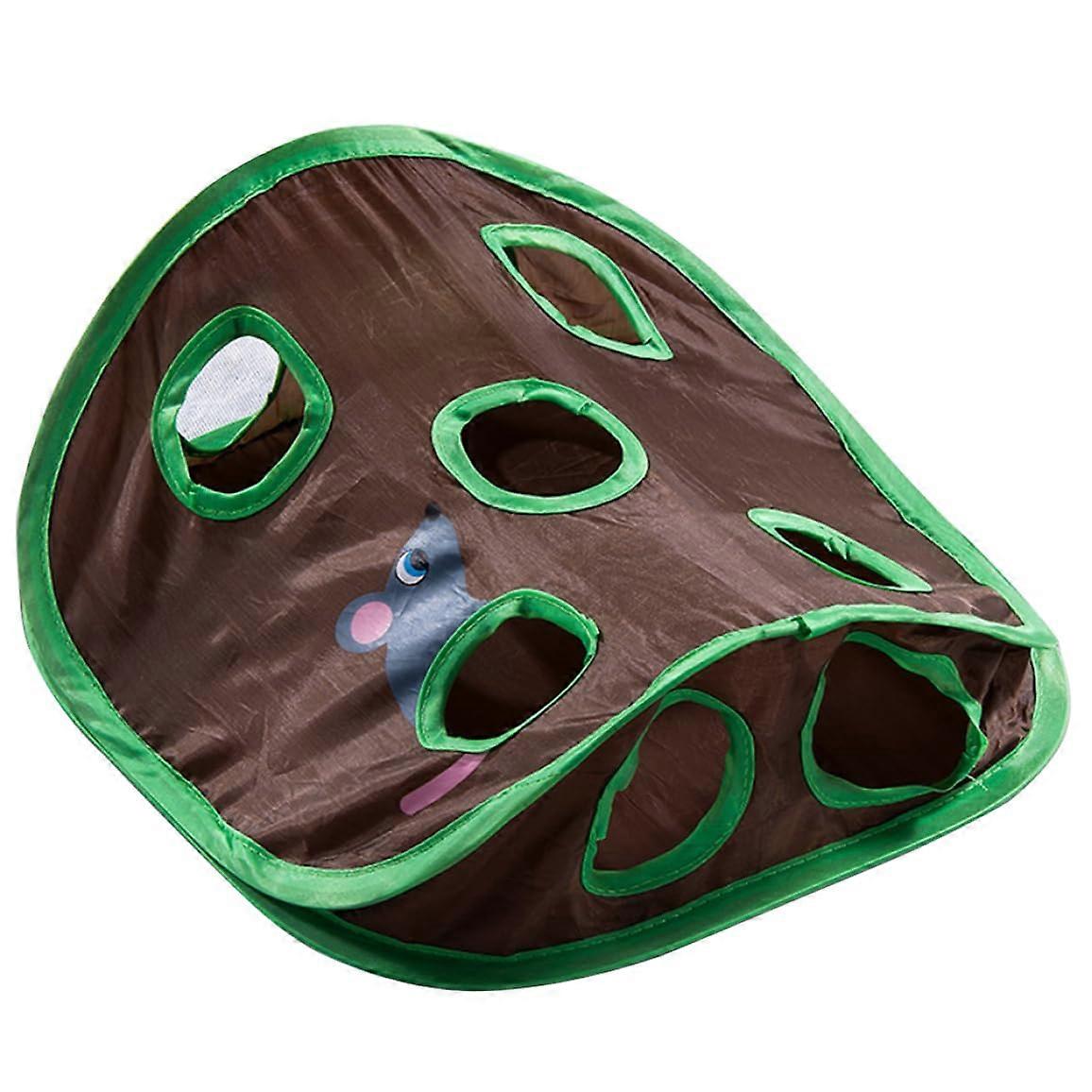 Cat Holes Tunnel Toy Mat for Cats 9 Holes Foldable Interactive Scratching Training Activity Game for Pet Cats