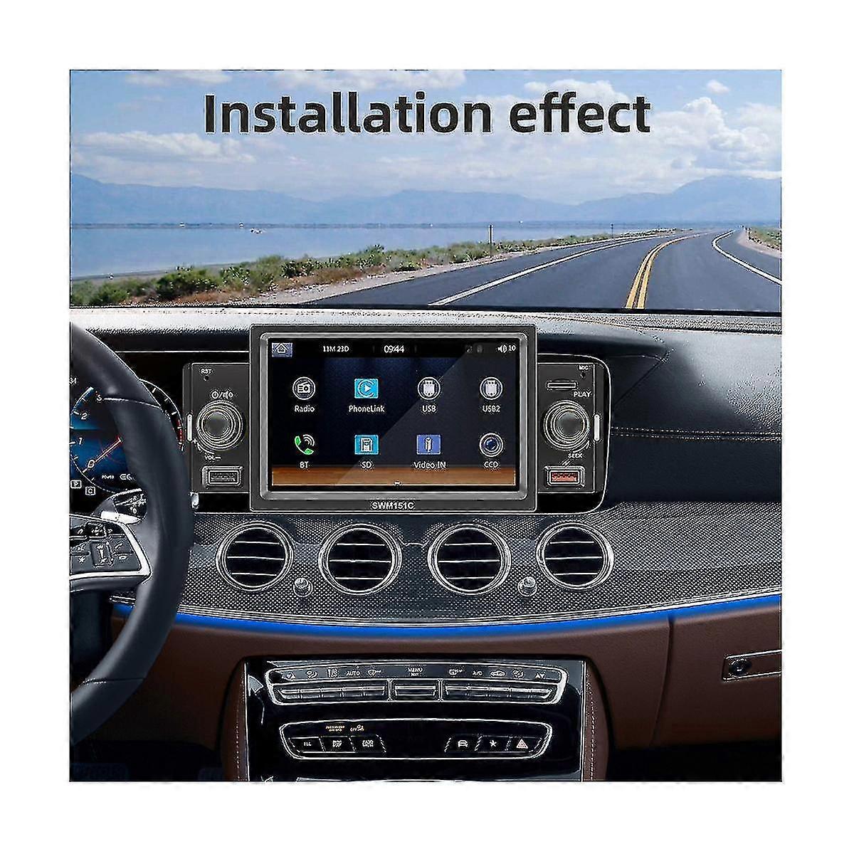 1 Din Car Radio Carplay 5 Inch Mp5 Player Tooth Hands A2dp Usb Fm Receiver 151c