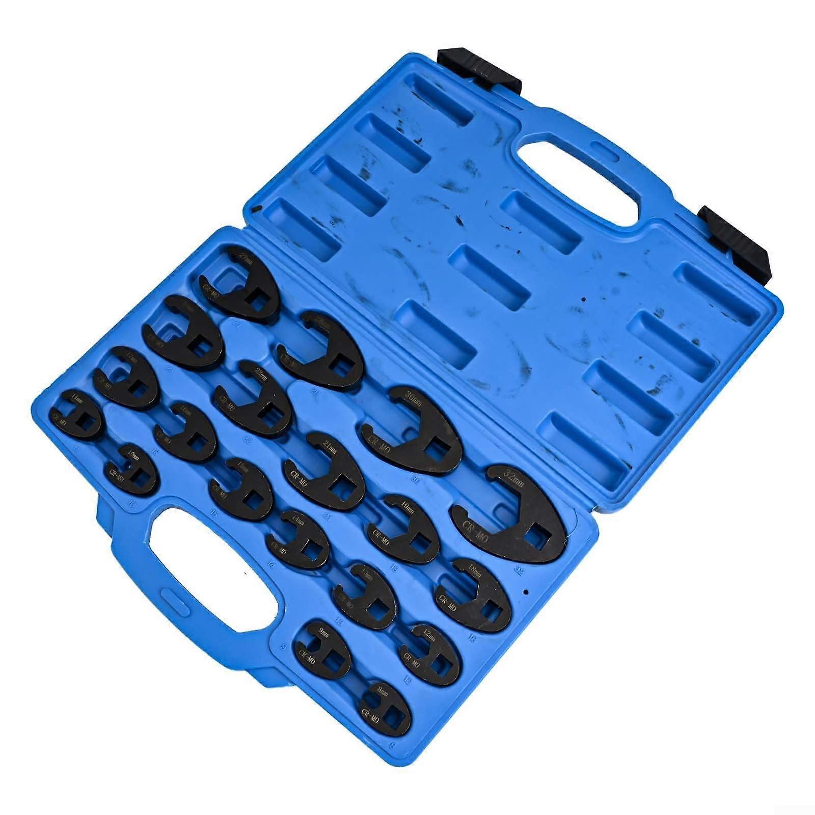 Crowfoot Wrench Set, 19-Piece With Flare Nut Design, Compatible With 3/8 and 1/2 Drive For Tight Spaces